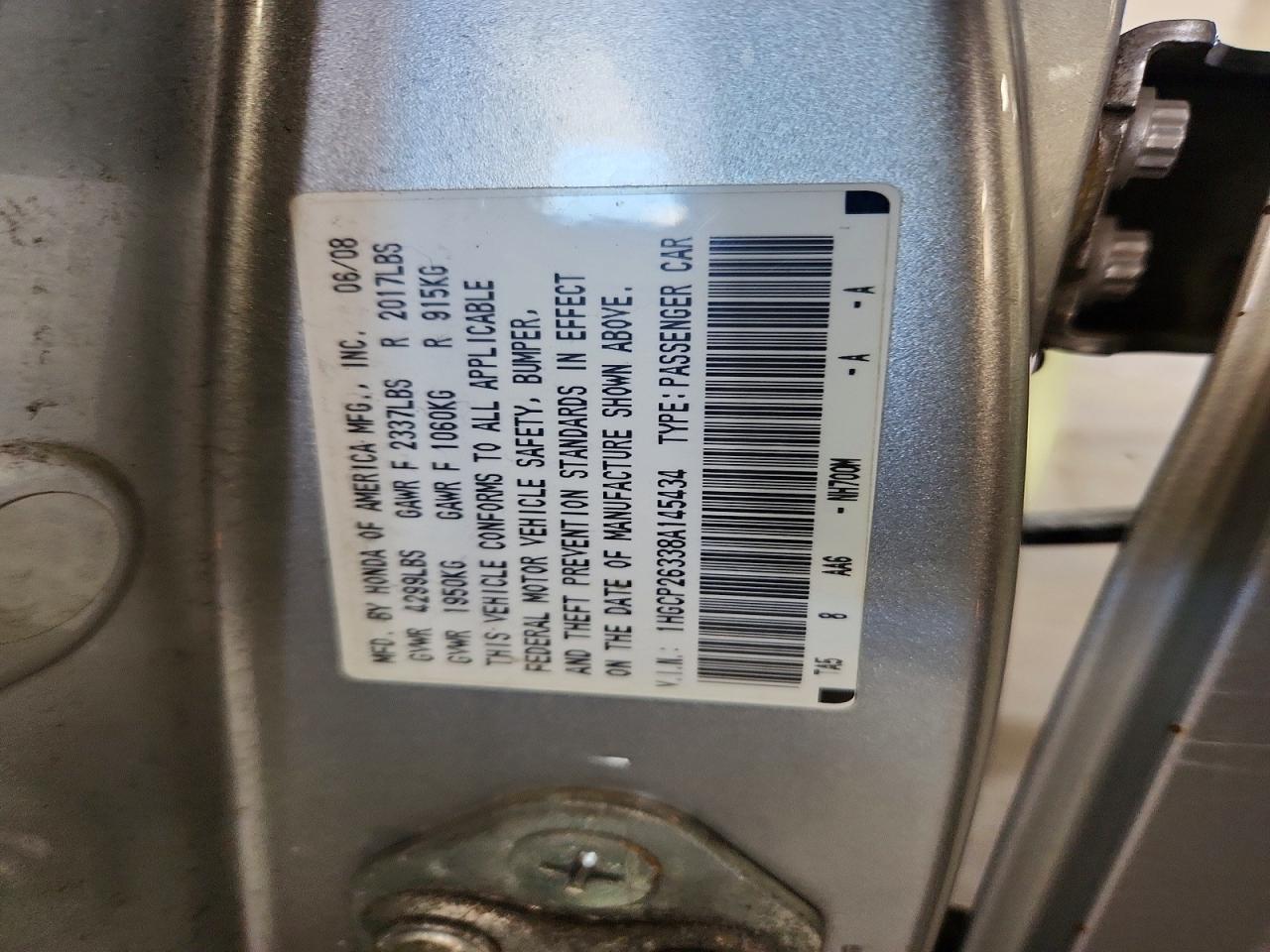 2008 Honda Accord Lx Silver vin: 1HGCP26338A145434