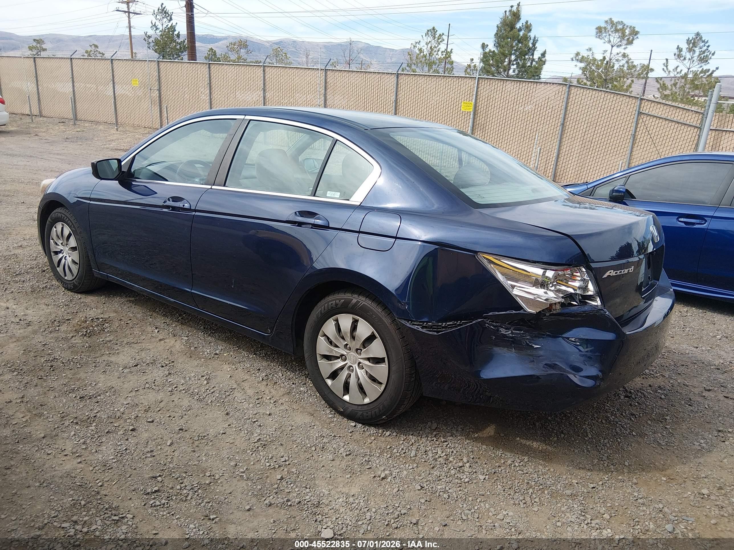 2009 Honda Accord 2.4 Lx Blue vin: 1HGCP26339A042483