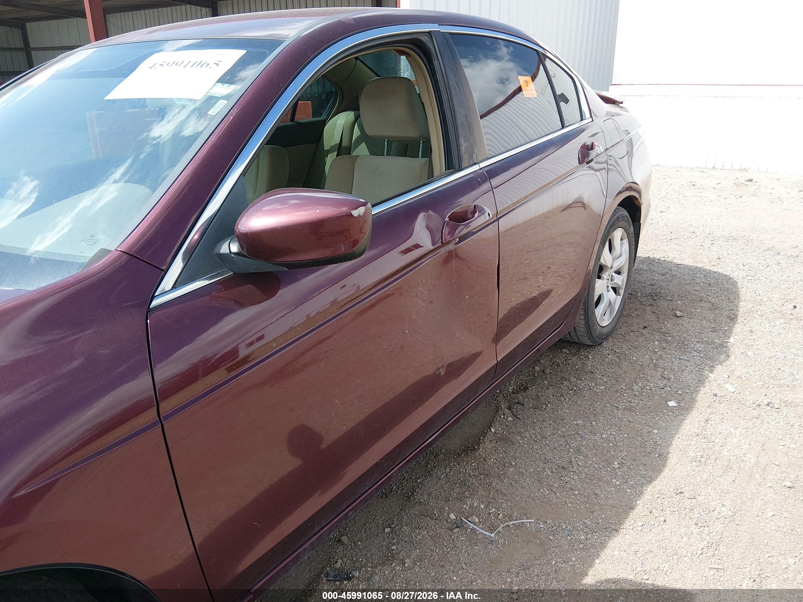 2009 Honda Accord 2.4 Lx Maroon vin: 1HGCP26339A050244