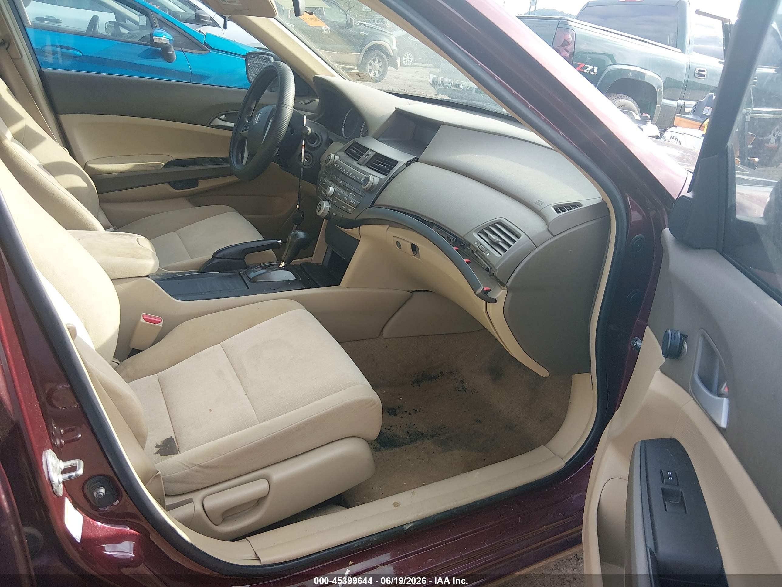 2009 Honda Accord 2.4 Lx Maroon vin: 1HGCP26339A073149