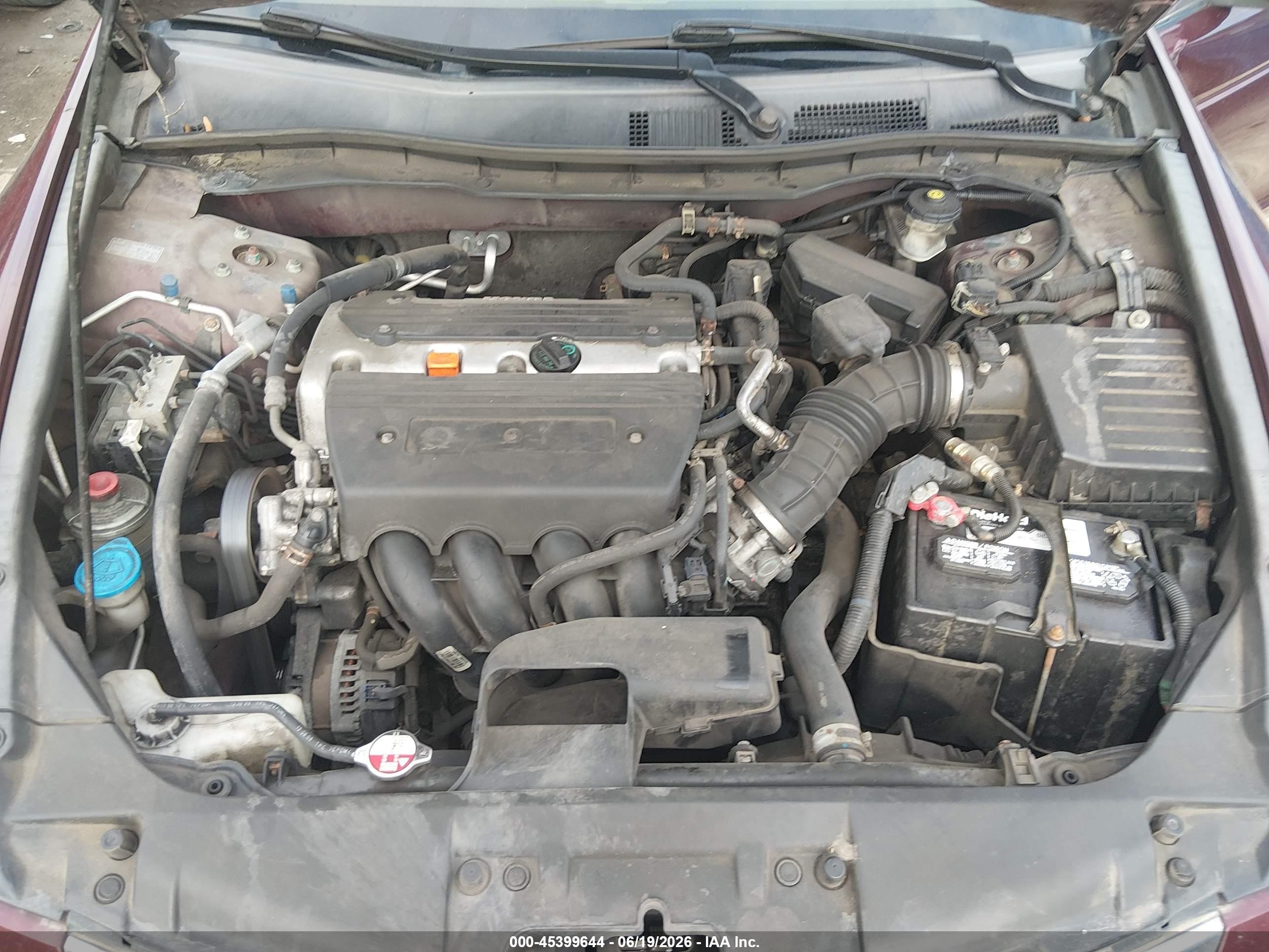 2009 Honda Accord 2.4 Lx Maroon vin: 1HGCP26339A073149