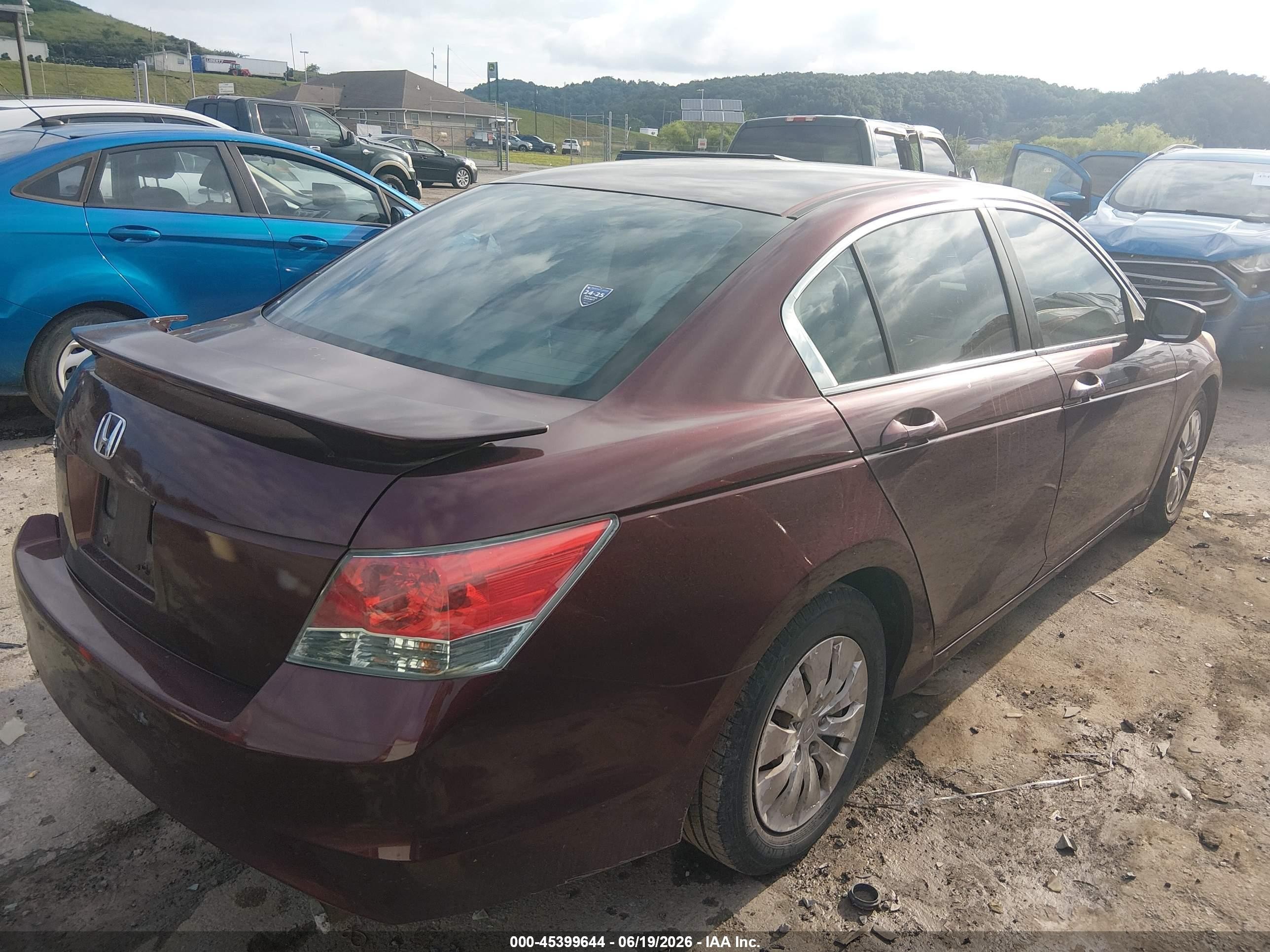 2009 Honda Accord 2.4 Lx Maroon vin: 1HGCP26339A073149