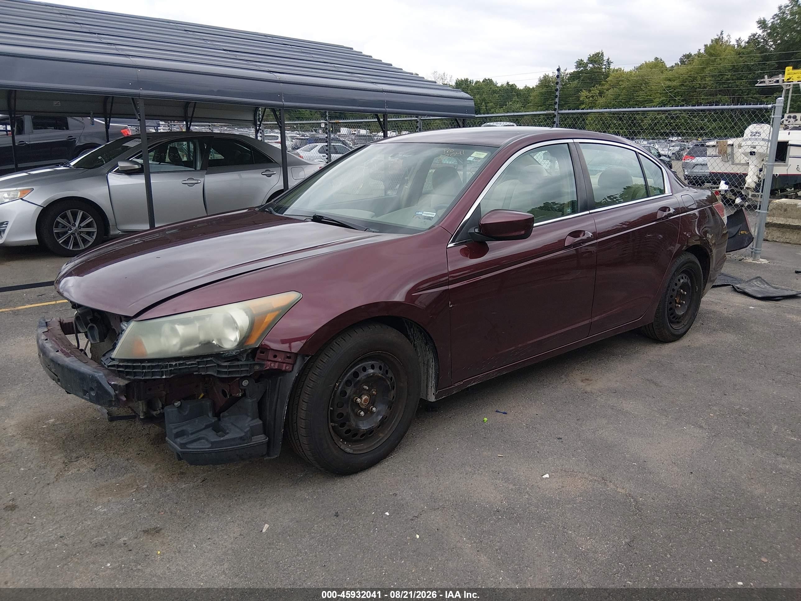 2009 Honda Accord 2.4 Lx Burgundy vin: 1HGCP26339A127520