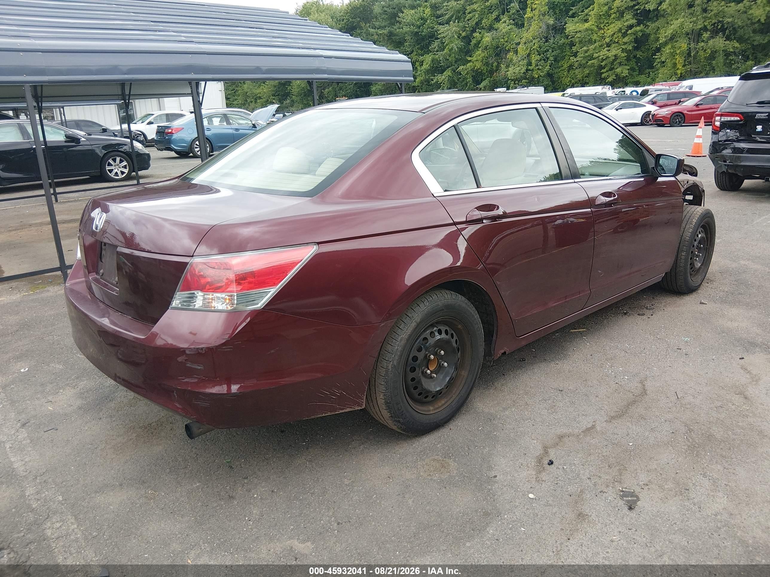 2009 Honda Accord 2.4 Lx Burgundy vin: 1HGCP26339A127520