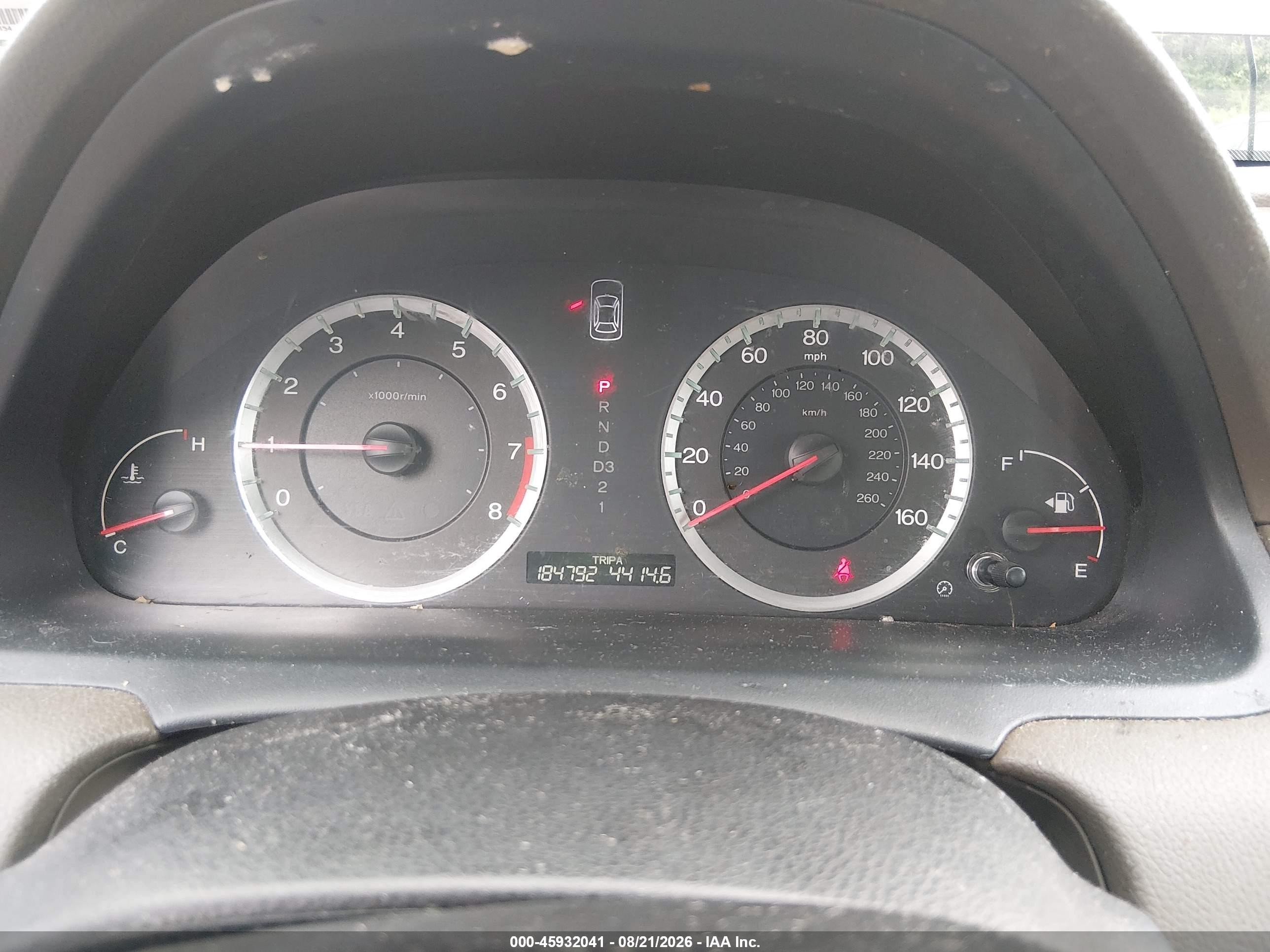 2009 Honda Accord 2.4 Lx Burgundy vin: 1HGCP26339A127520