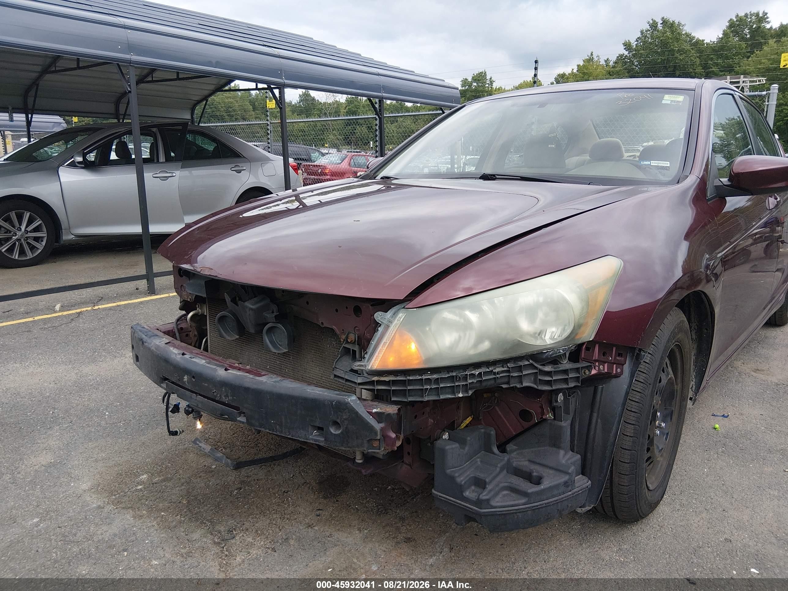 2009 Honda Accord 2.4 Lx Burgundy vin: 1HGCP26339A127520