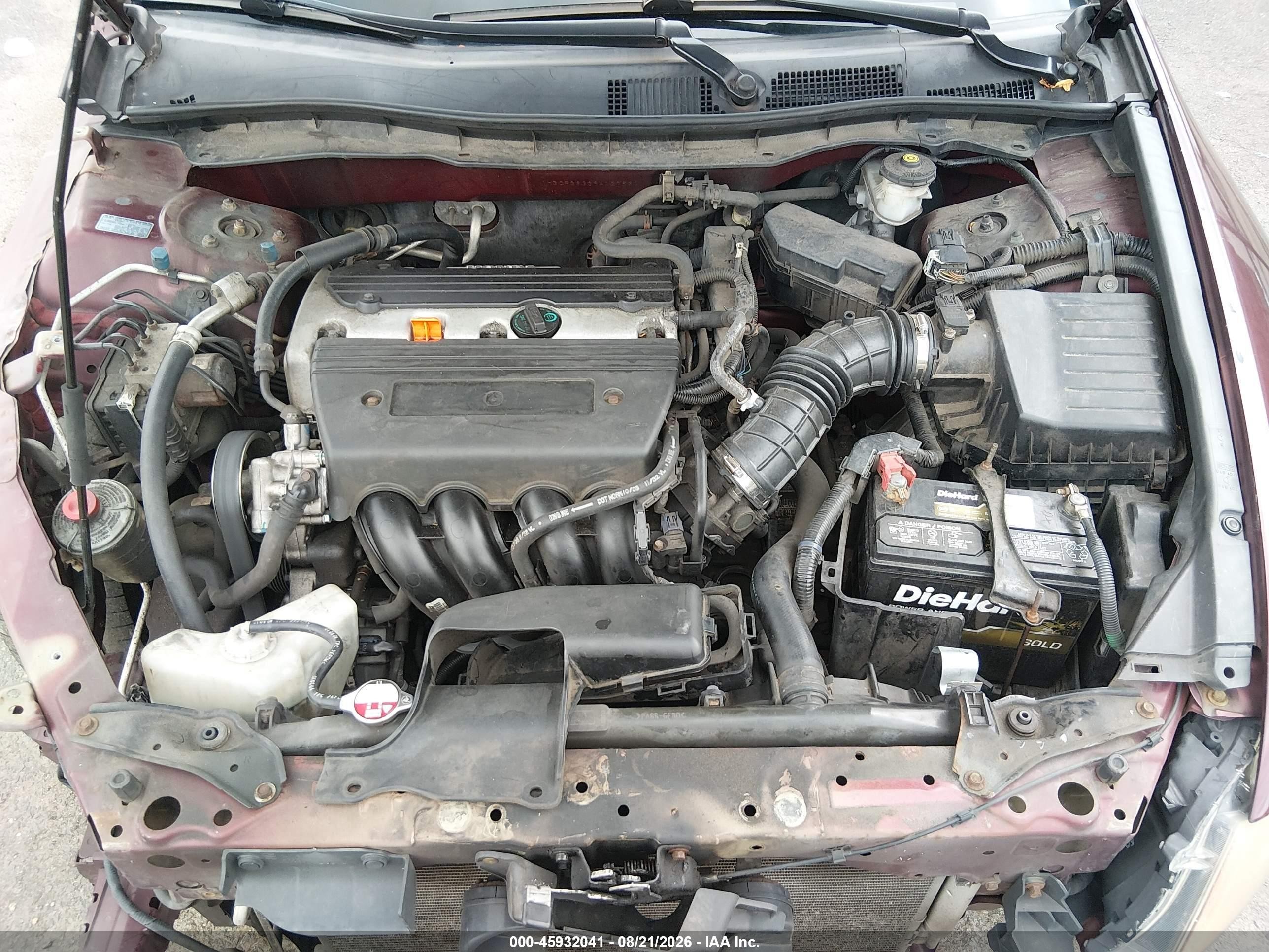 2009 Honda Accord 2.4 Lx Burgundy vin: 1HGCP26339A127520