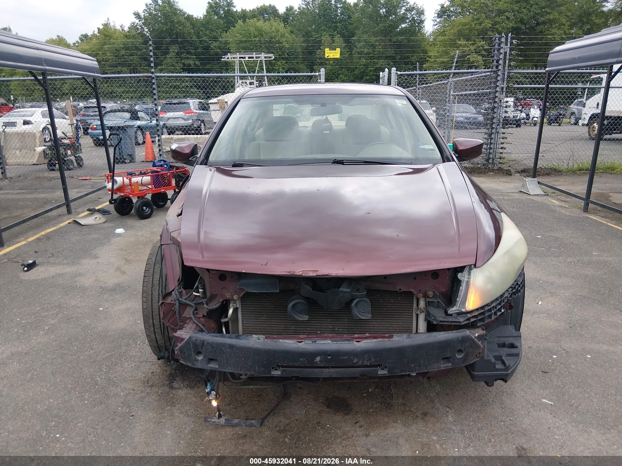 2009 Honda Accord 2.4 Lx Burgundy vin: 1HGCP26339A127520