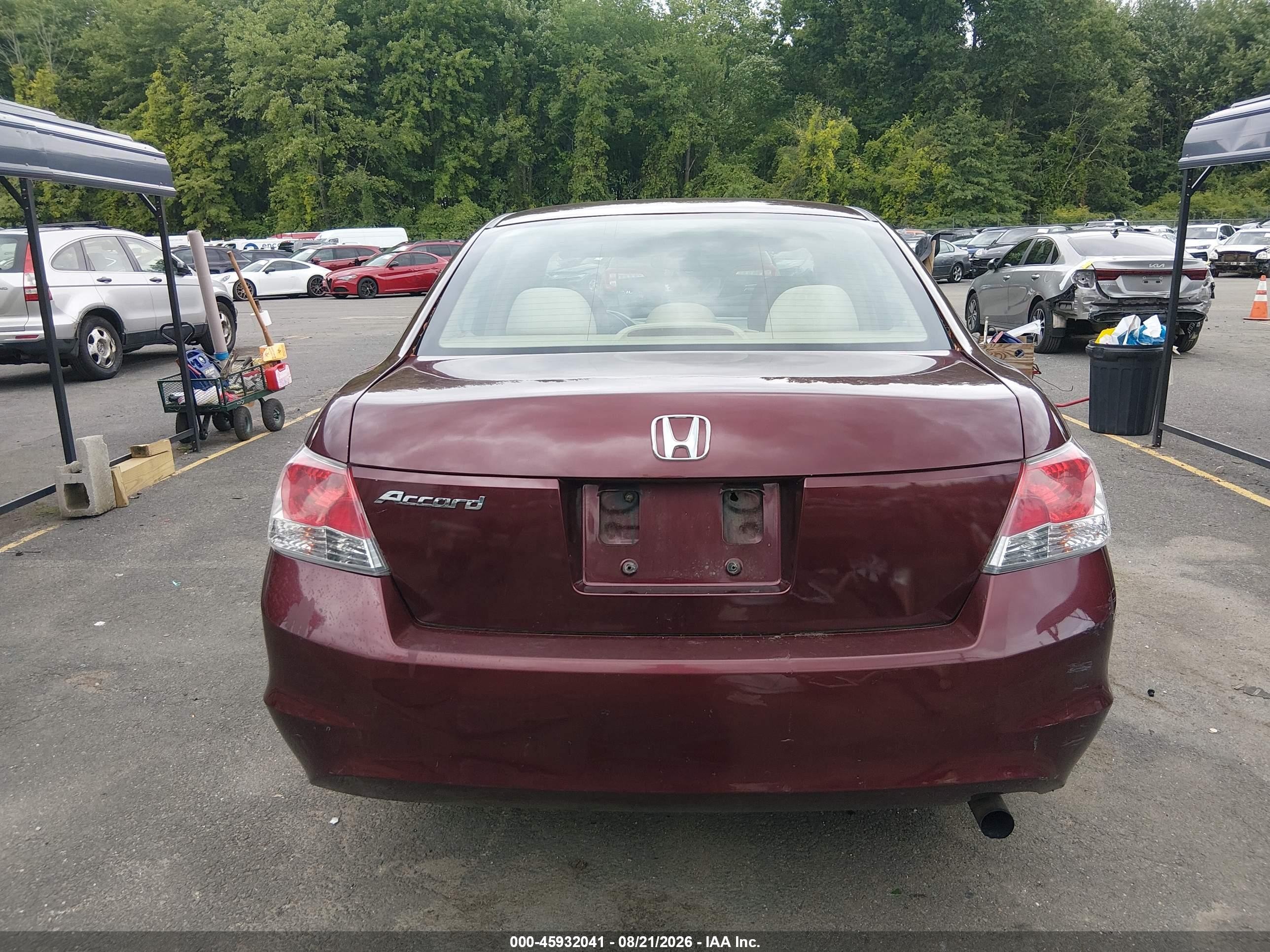 2009 Honda Accord 2.4 Lx Burgundy vin: 1HGCP26339A127520