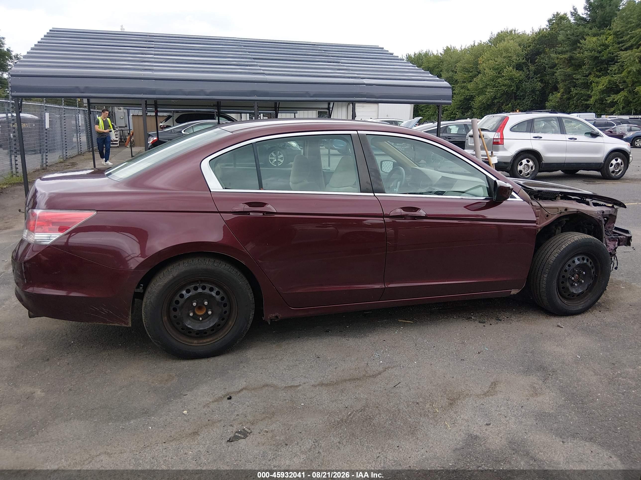 2009 Honda Accord 2.4 Lx Burgundy vin: 1HGCP26339A127520