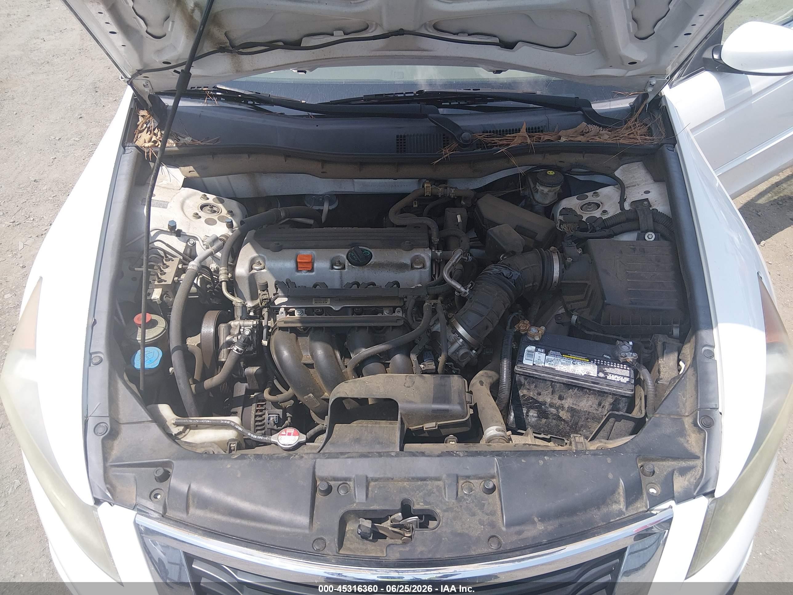 2009 Honda Accord 2.4 Lx White vin: 1HGCP26339A149419
