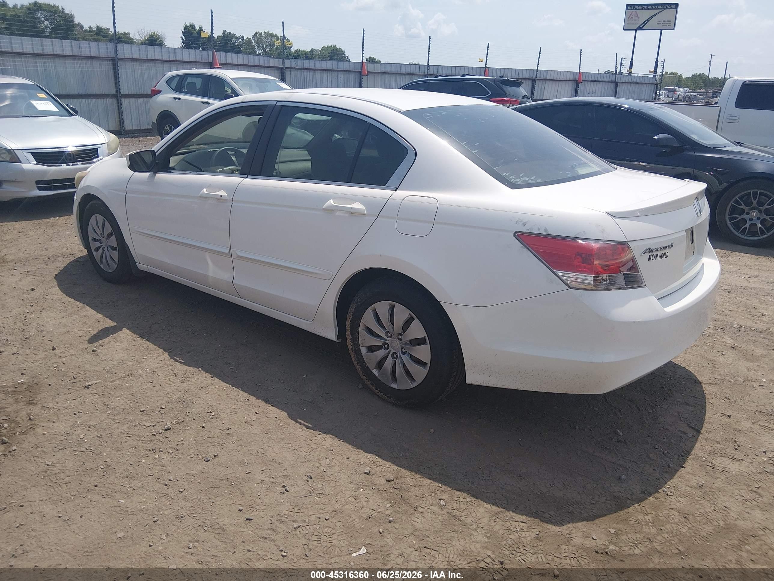 2009 Honda Accord 2.4 Lx White vin: 1HGCP26339A149419