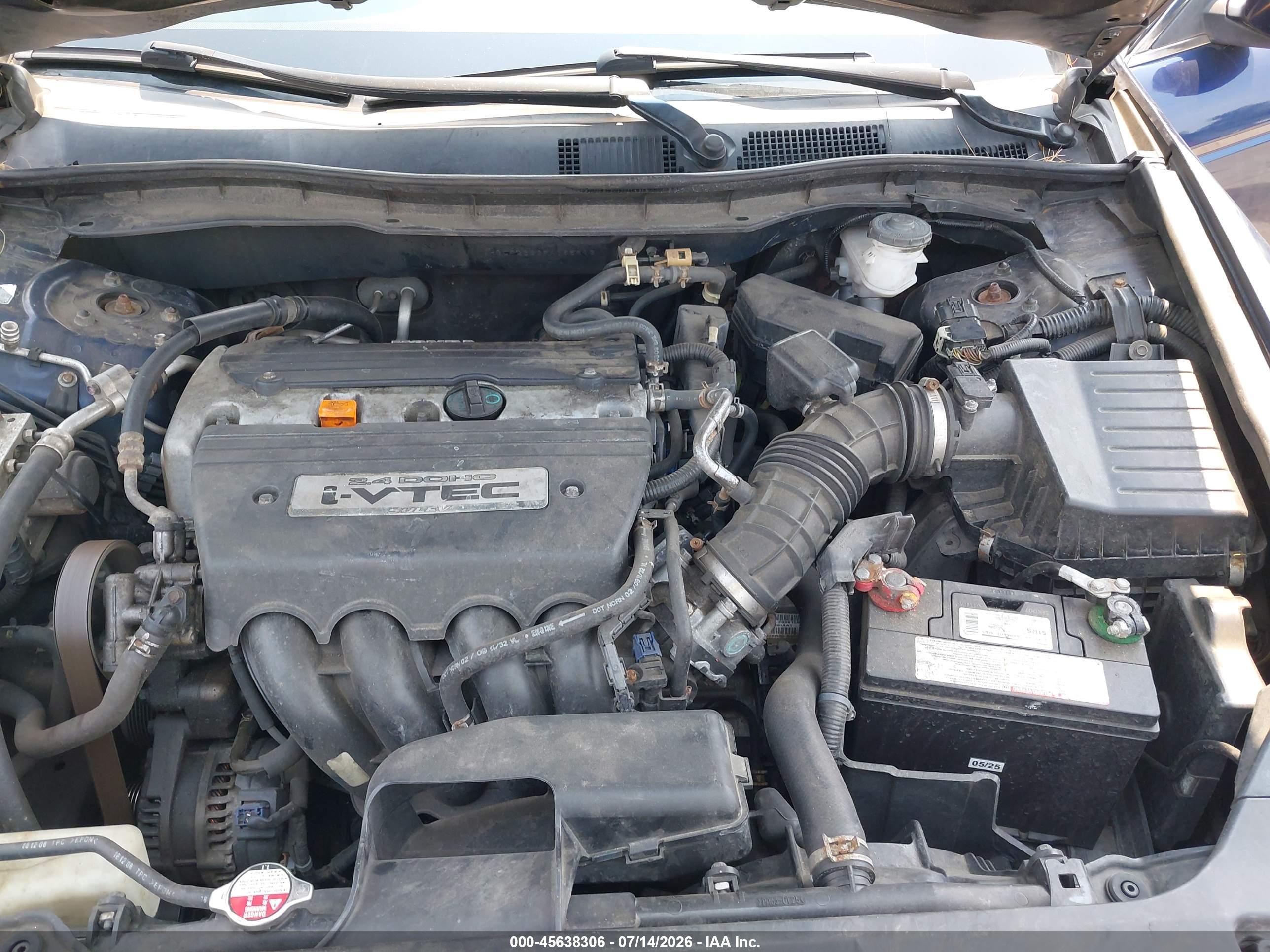 2009 Honda Accord 2.4 Lx Blue vin: 1HGCP26339A165913