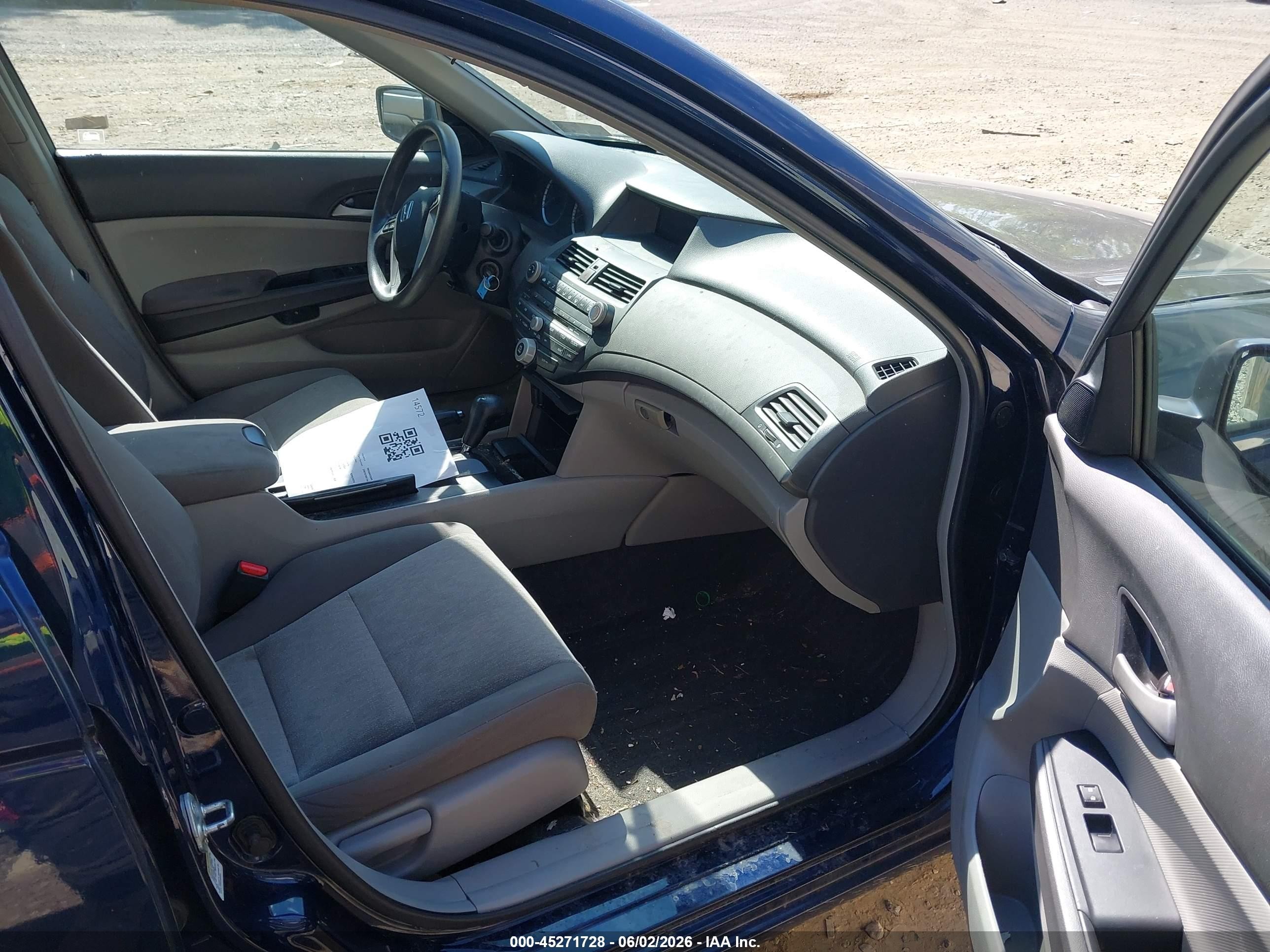 2009 Honda Accord 2.4 Lx Blue vin: 1HGCP26339A197602
