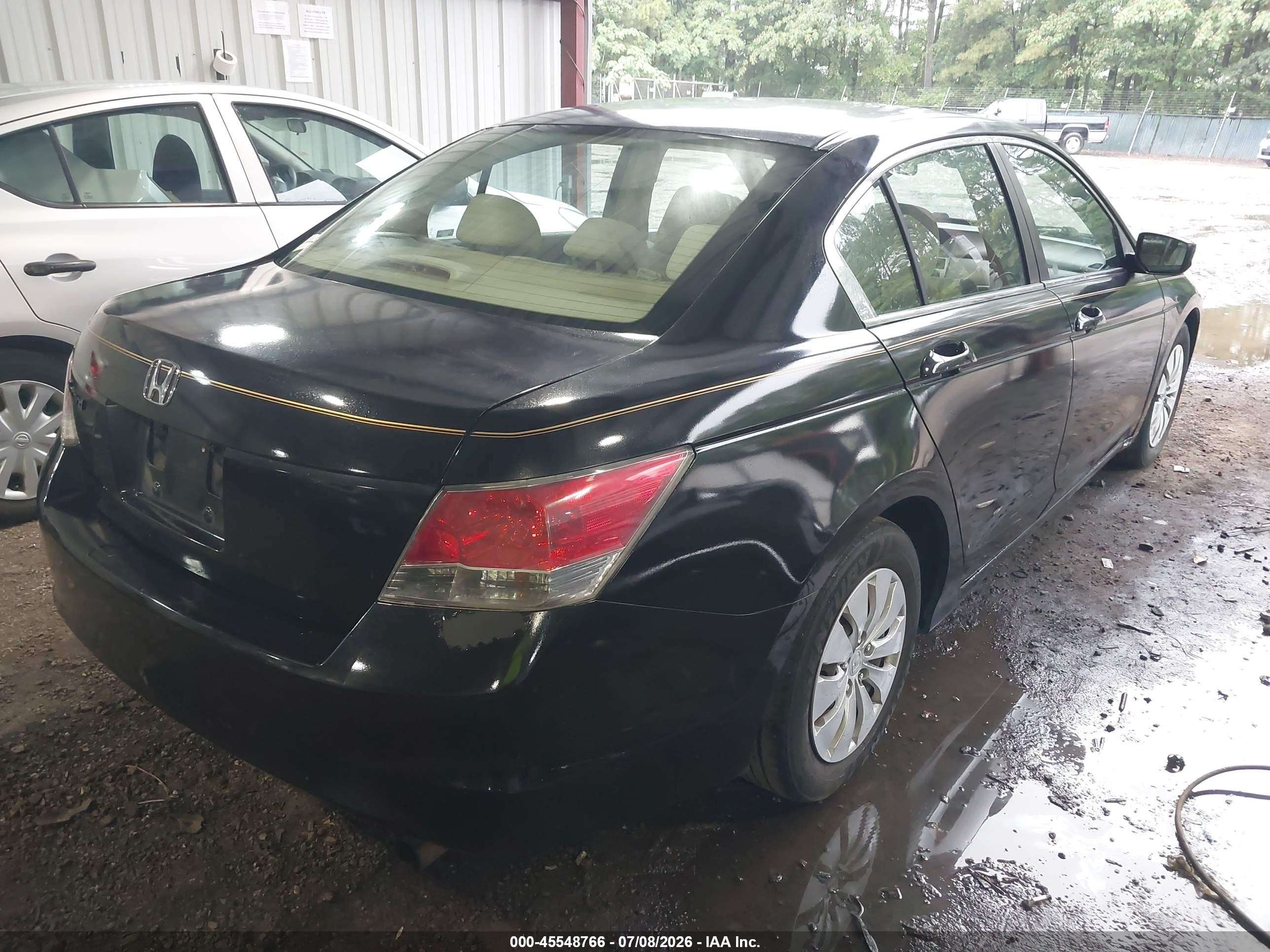 2008 Honda Accord 2.4 Lx Black vin: 1HGCP26348A098625