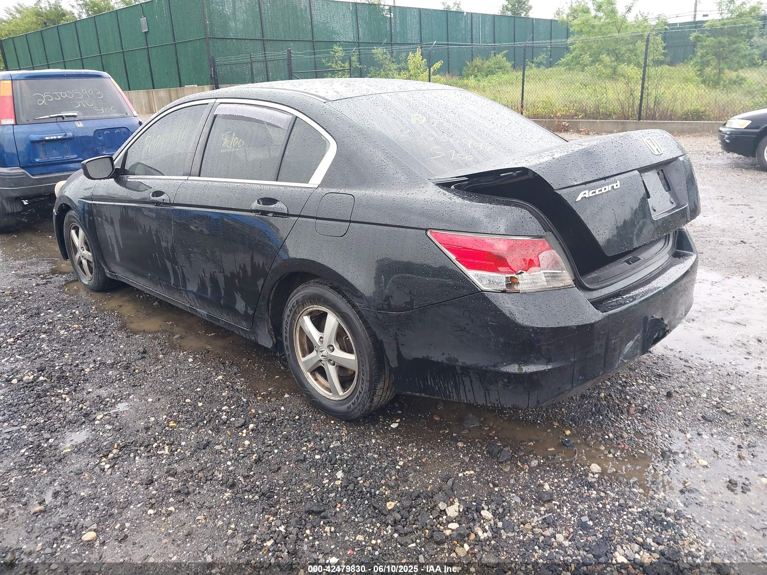 2008 Honda Accord 2.4 Lx Black vin: 1HGCP26348A127430