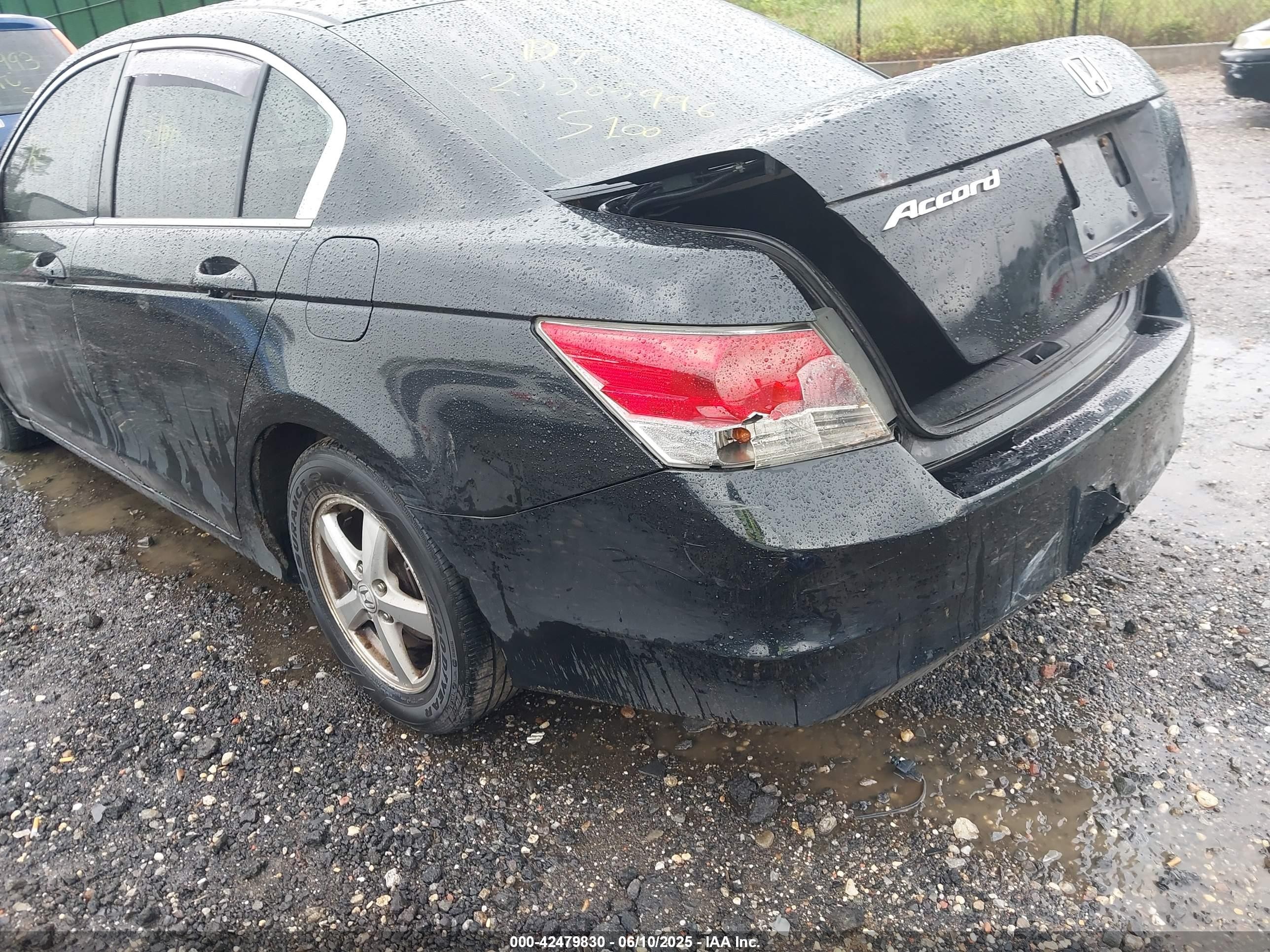 2008 Honda Accord 2.4 Lx Black vin: 1HGCP26348A127430