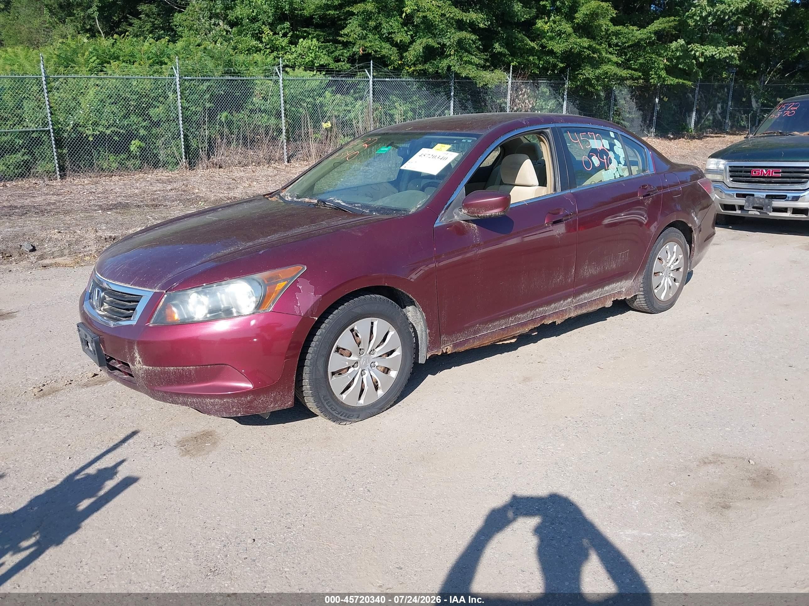 2009 Honda Accord 2.4 Lx Burgundy vin: 1HGCP26349A102867