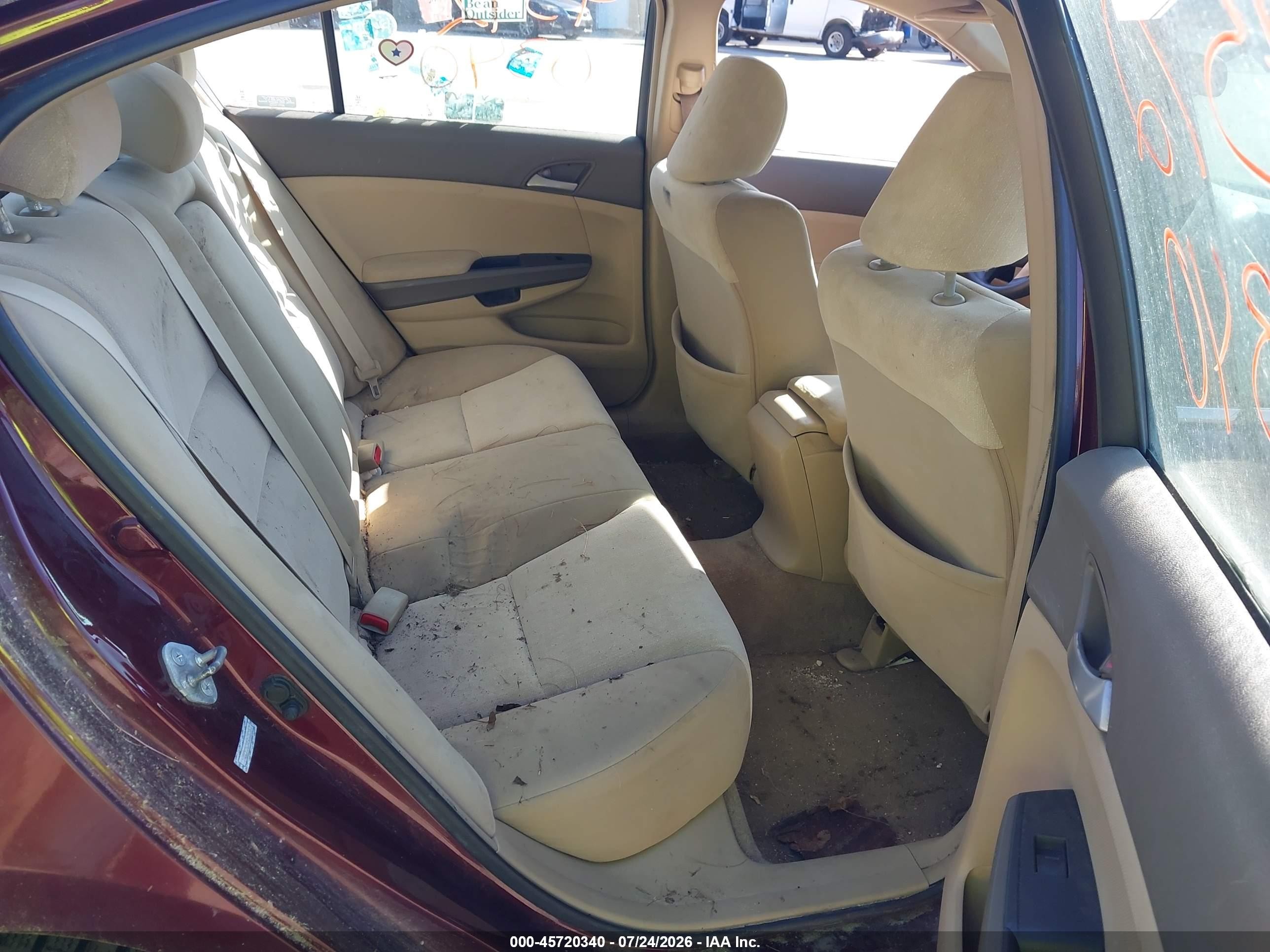 2009 Honda Accord 2.4 Lx Burgundy vin: 1HGCP26349A102867