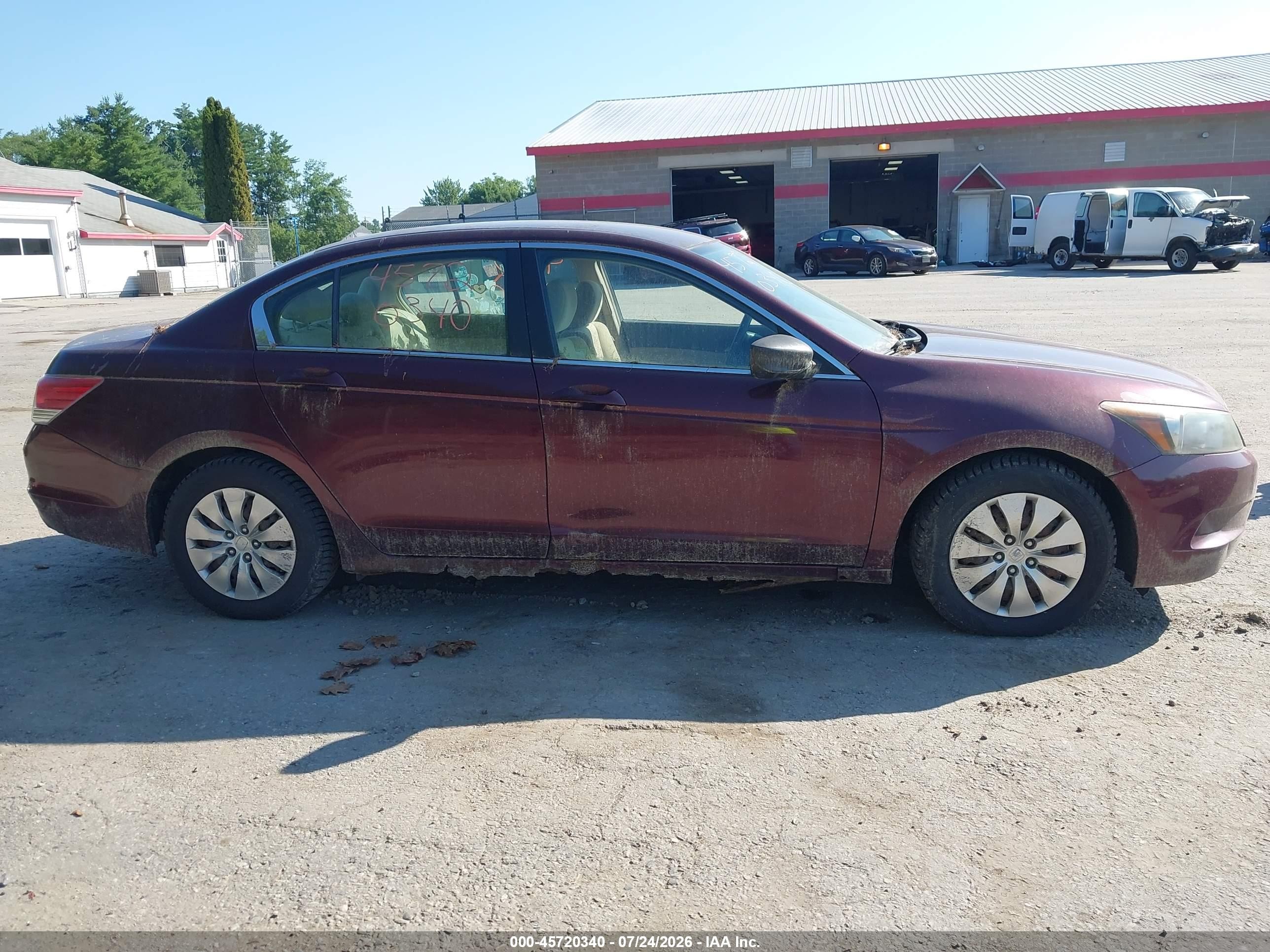 2009 Honda Accord 2.4 Lx Burgundy vin: 1HGCP26349A102867