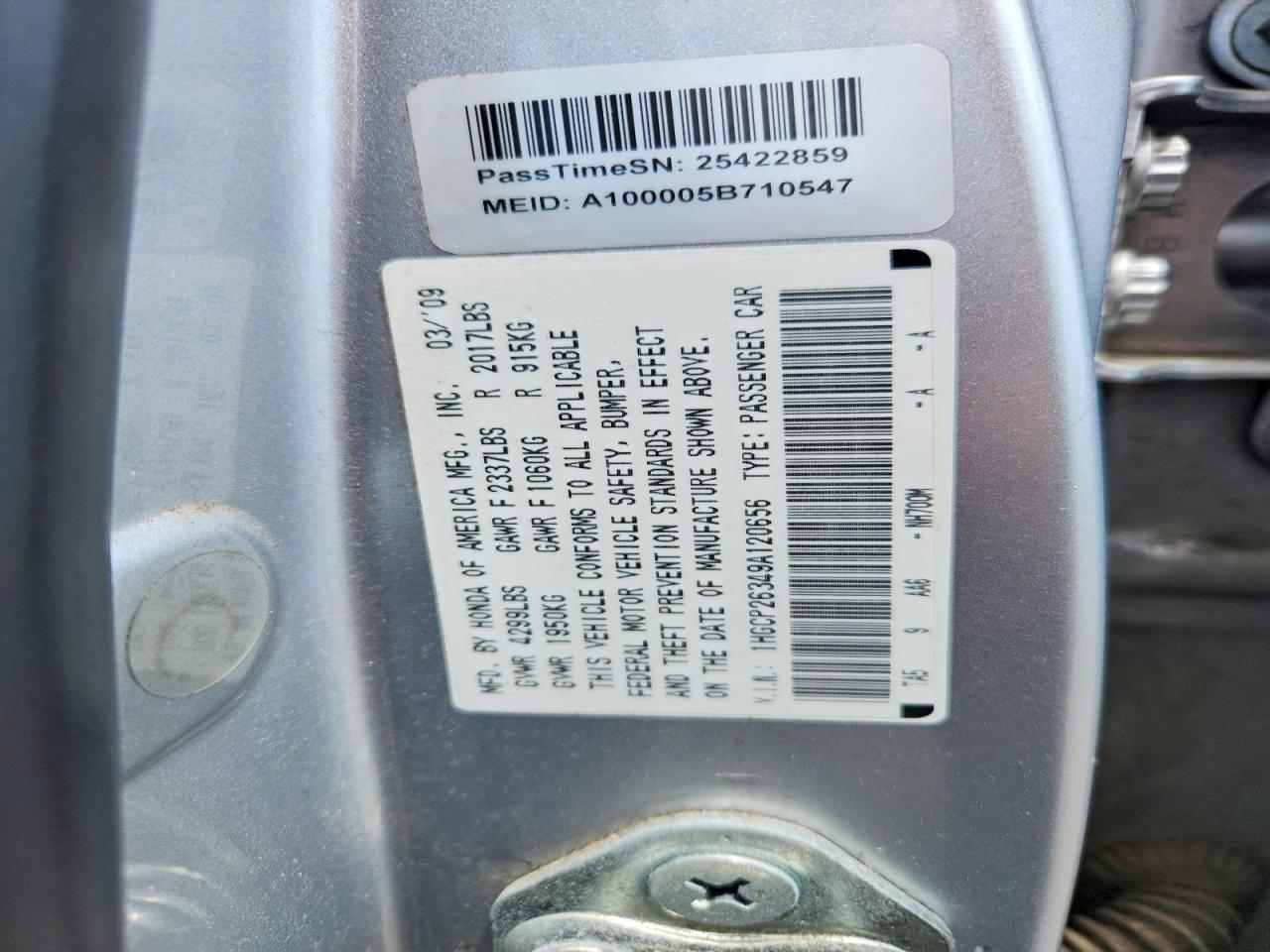 2009 Honda Accord Lx Silver vin: 1HGCP26349A120656