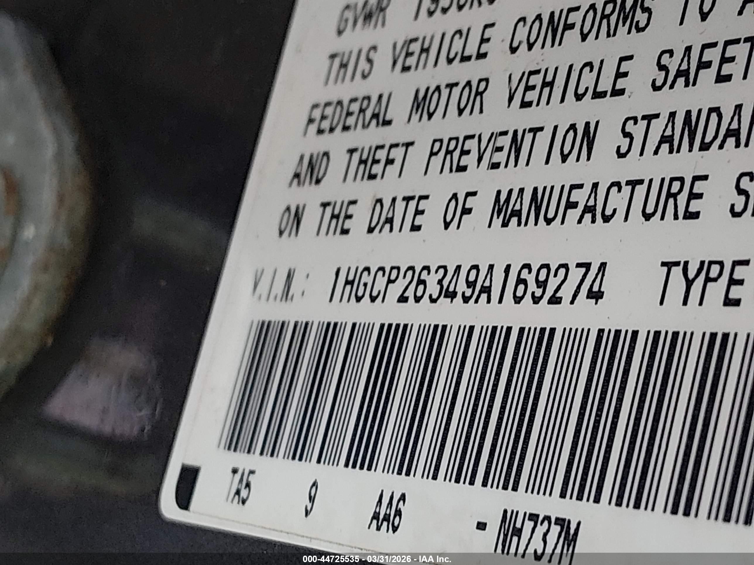 2009 Honda Accord Lx Gray vin: 1HGCP26349A169274