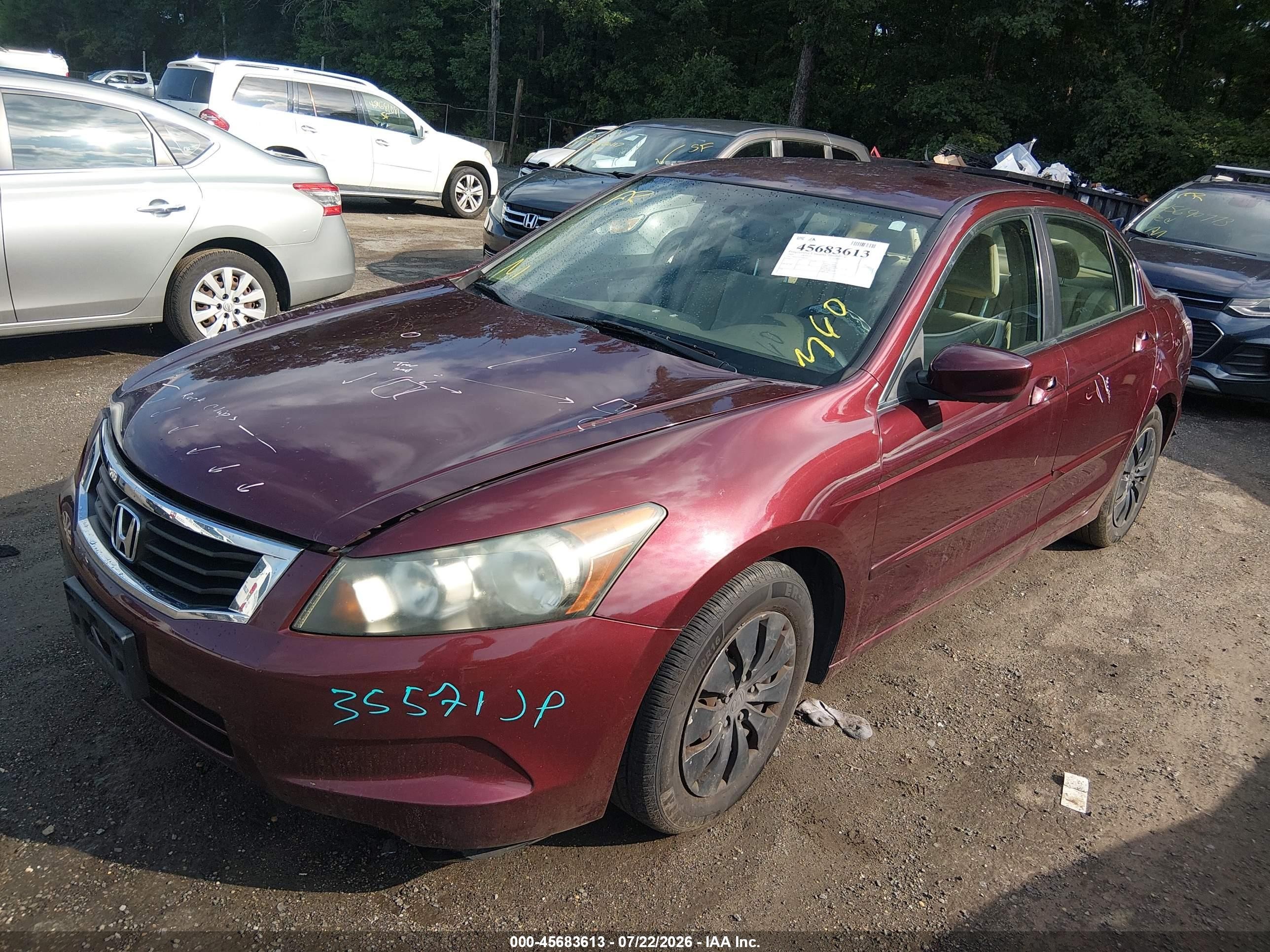 2009 Honda Accord 2.4 Lx Burgundy vin: 1HGCP26349A183143