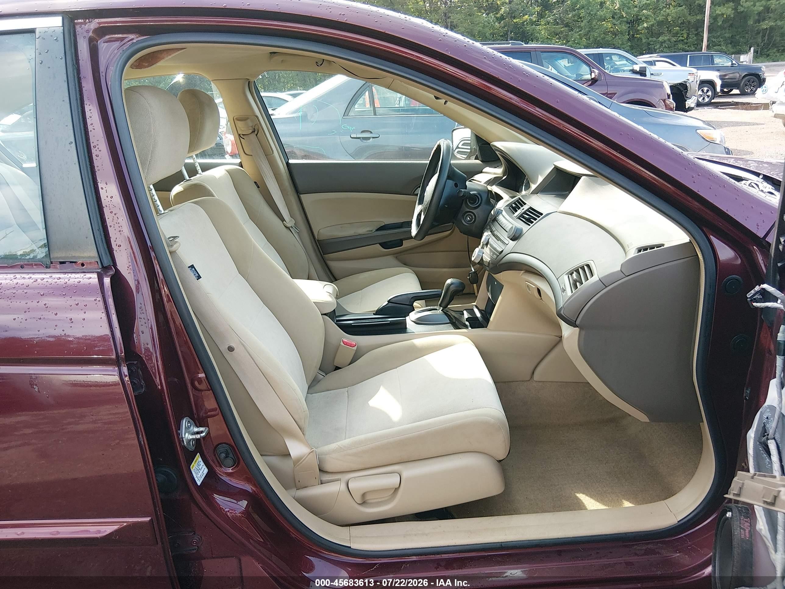 2009 Honda Accord 2.4 Lx Burgundy vin: 1HGCP26349A183143