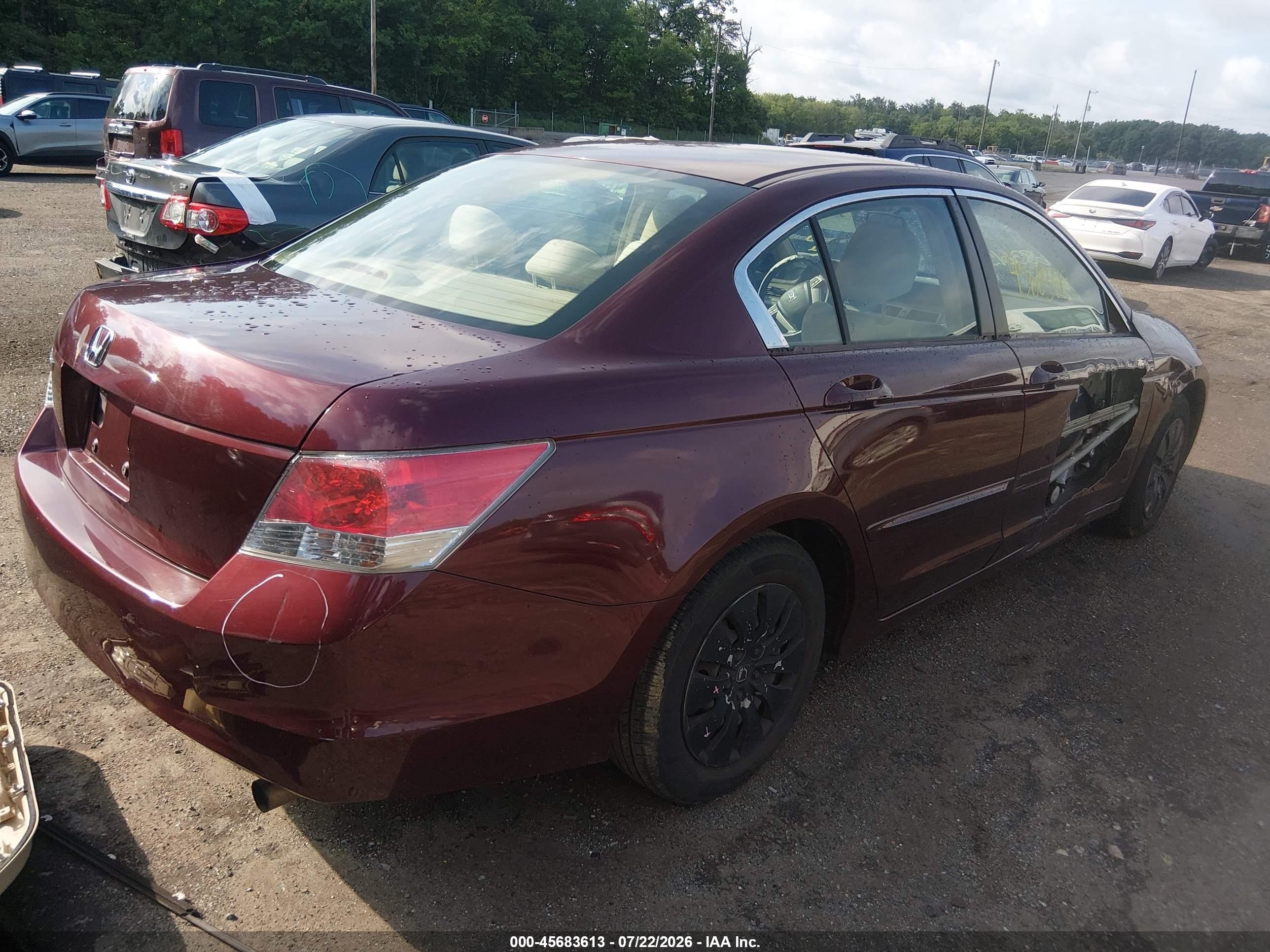 2009 Honda Accord 2.4 Lx Burgundy vin: 1HGCP26349A183143