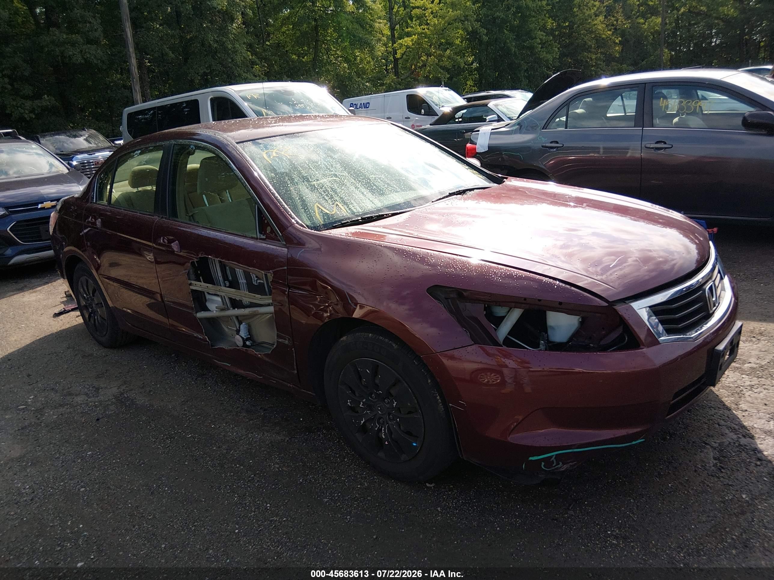 2009 Honda Accord 2.4 Lx Burgundy vin: 1HGCP26349A183143
