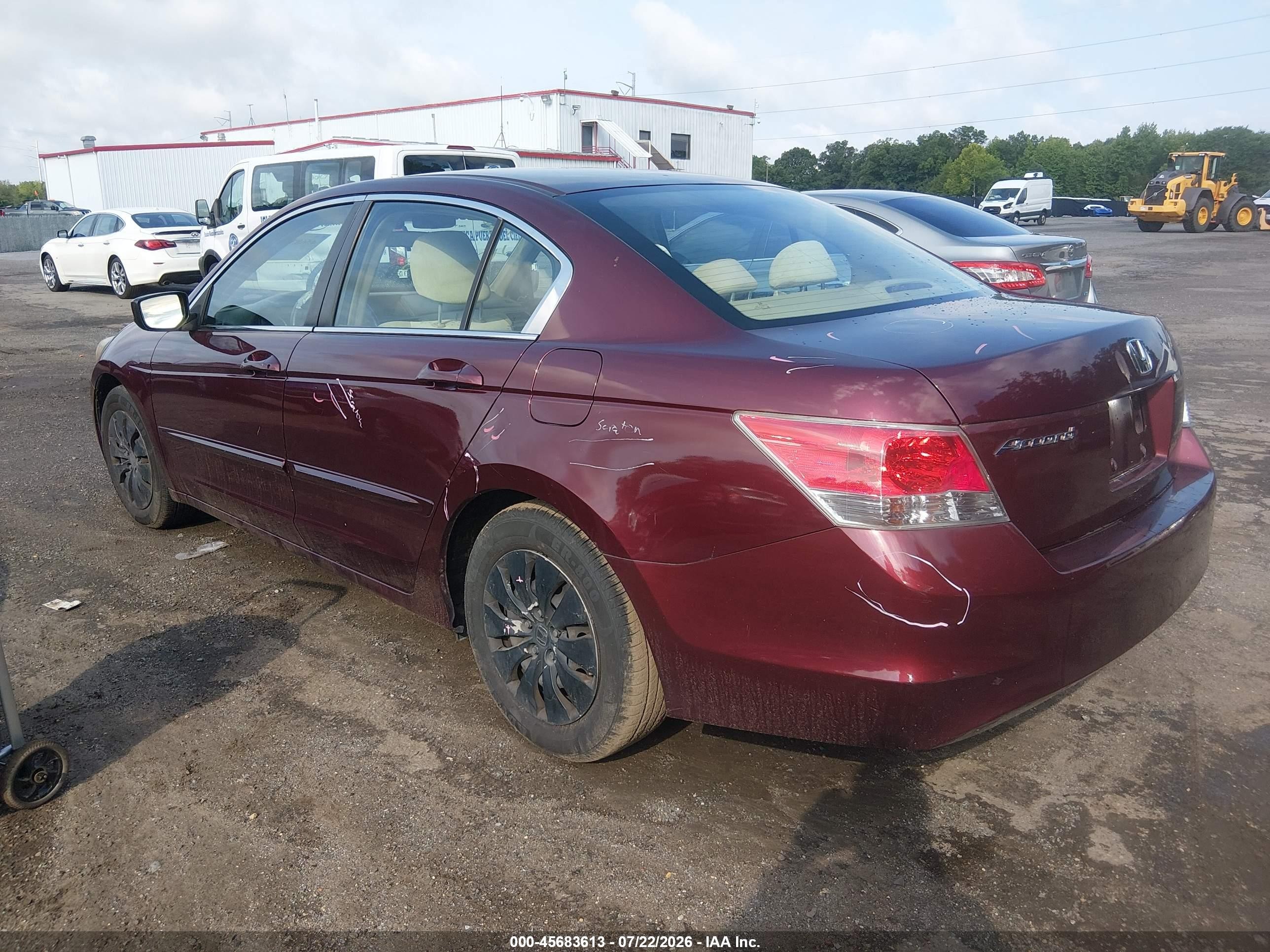 2009 Honda Accord 2.4 Lx Burgundy vin: 1HGCP26349A183143