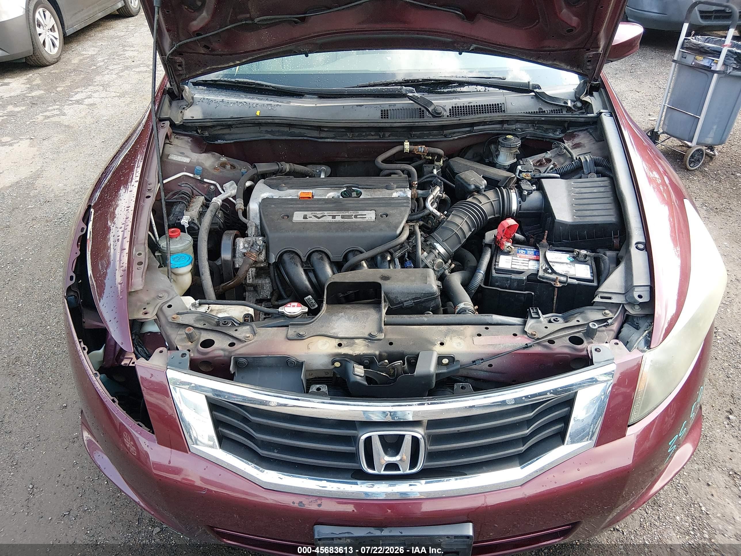 2009 Honda Accord 2.4 Lx Burgundy vin: 1HGCP26349A183143