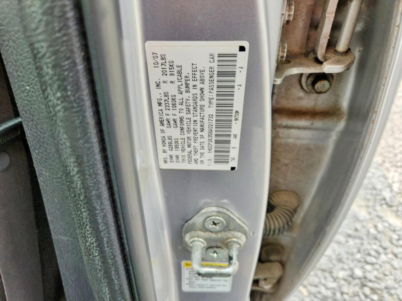 2008 Honda Accord Lx Silver vin: 1HGCP26358A021732