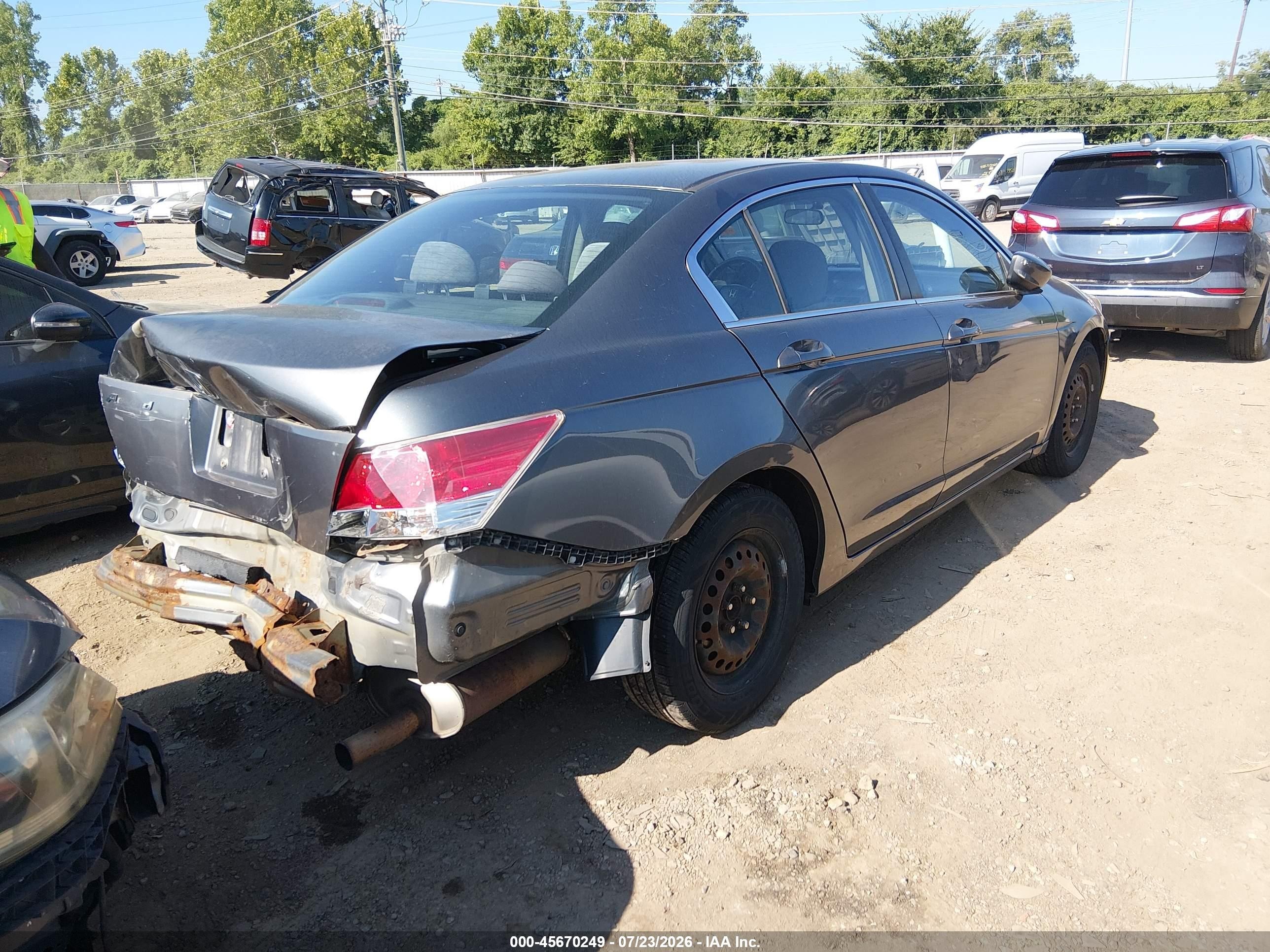 2008 Honda Accord 2.4 Lx Gray vin: 1HGCP26358A061583