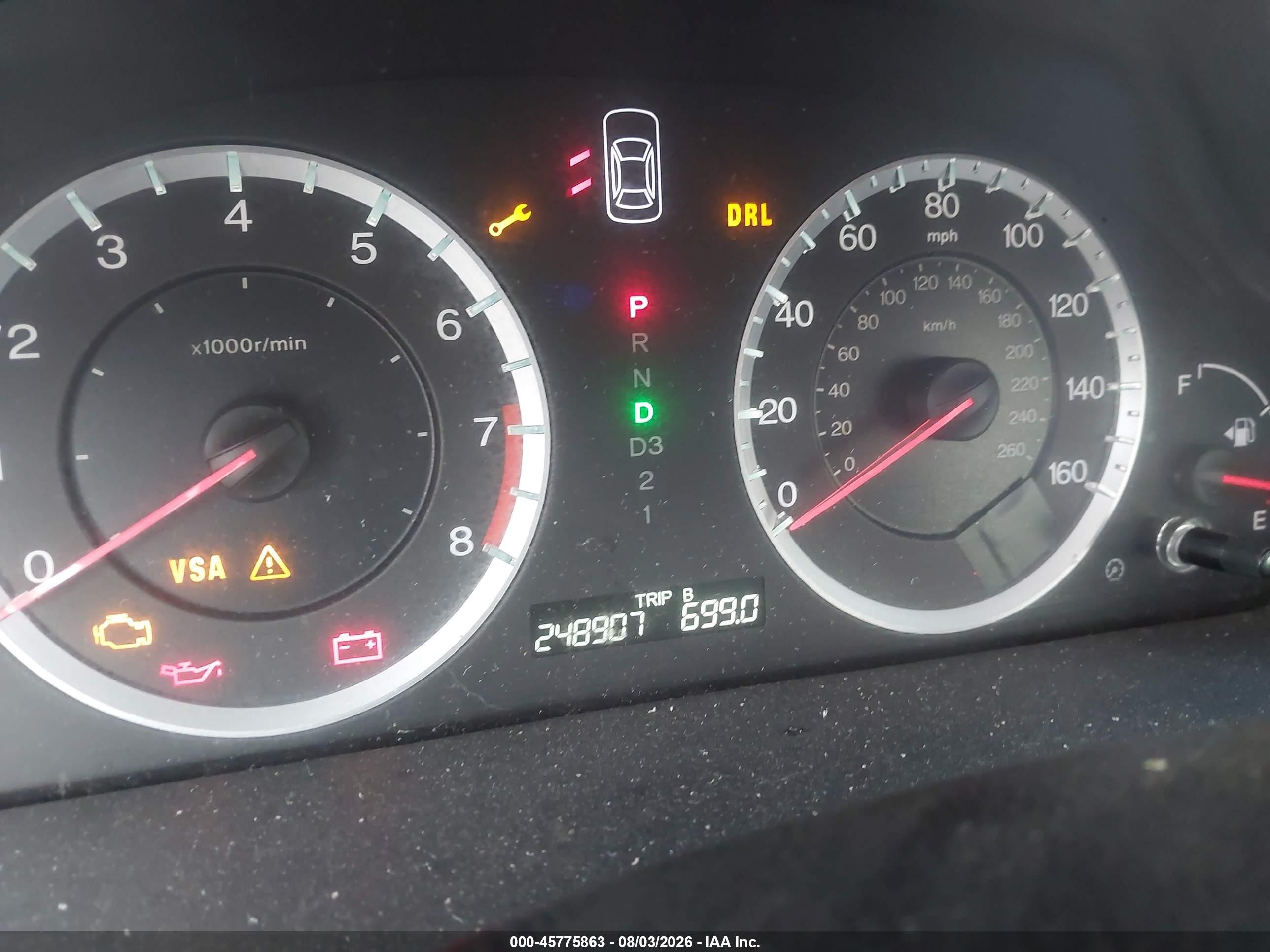 2008 Honda Accord 2.4 Lx Gray vin: 1HGCP26358A161053