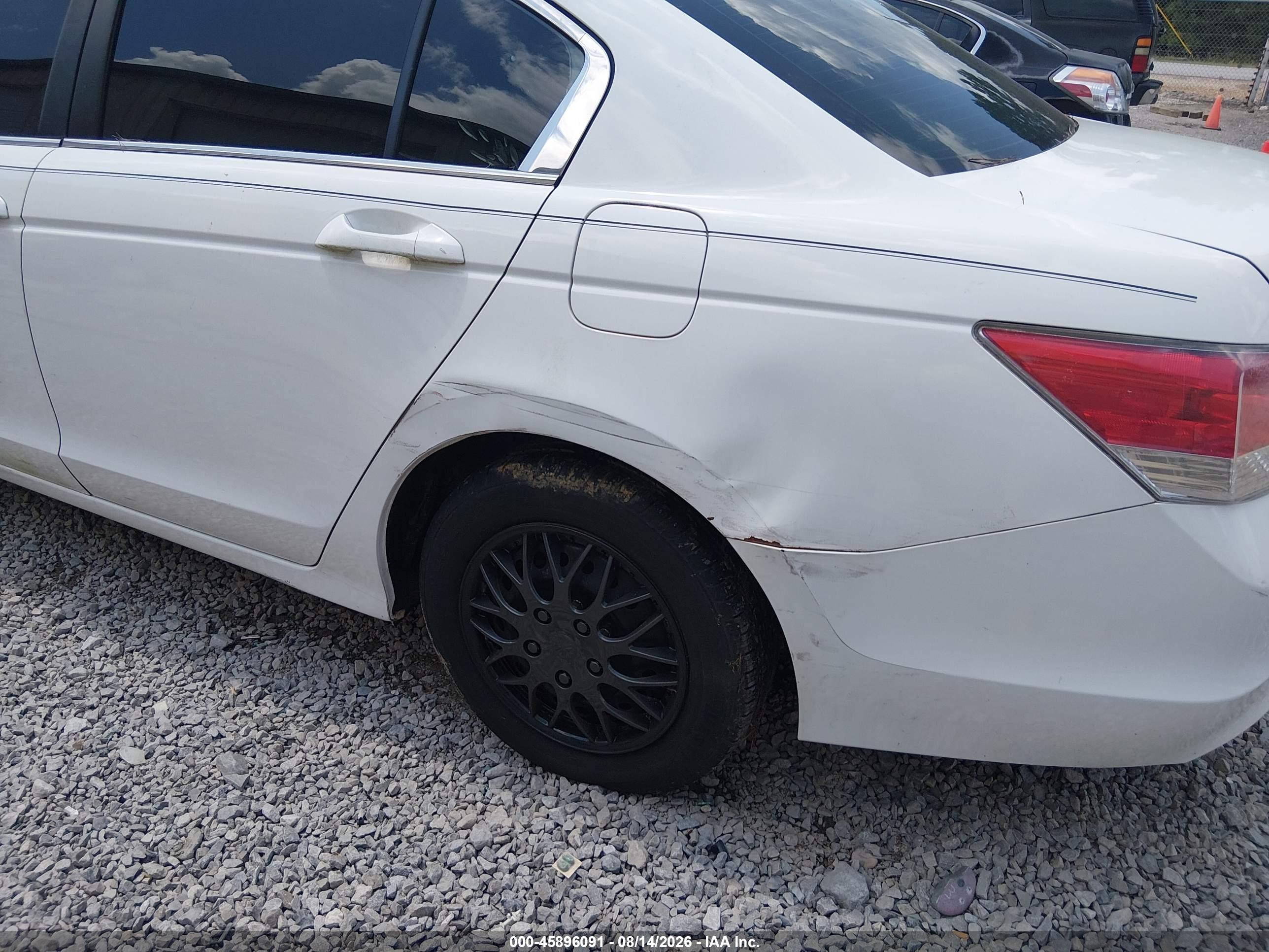 2009 Honda Accord 2.4 Lx White vin: 1HGCP26359A114476