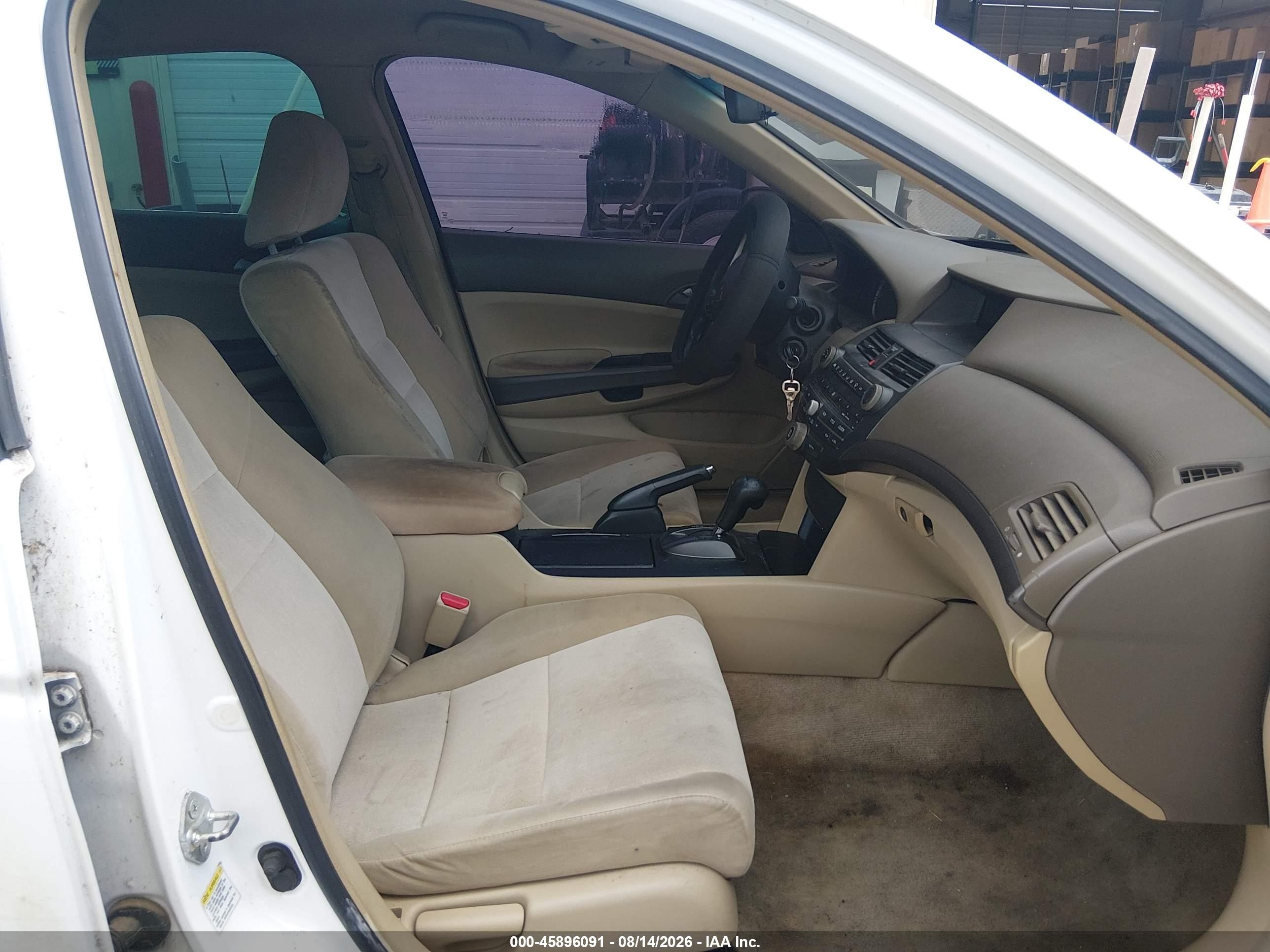2009 Honda Accord 2.4 Lx White vin: 1HGCP26359A114476