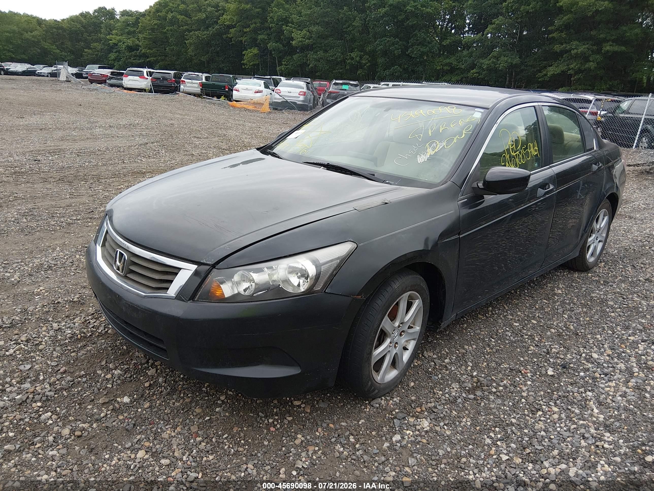 2008 Honda Accord 2.4 Lx Black vin: 1HGCP26368A035509
