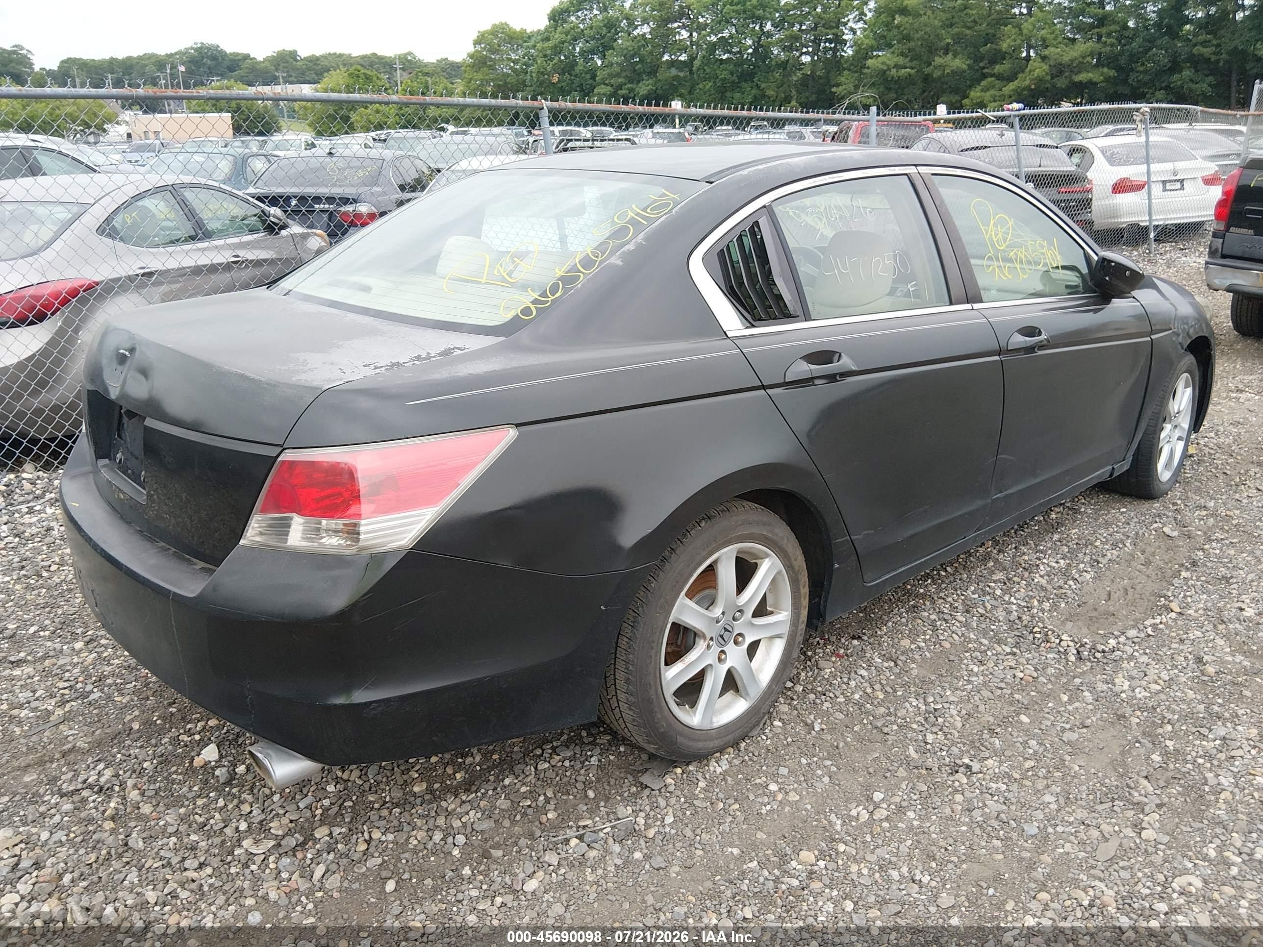 2008 Honda Accord 2.4 Lx Black vin: 1HGCP26368A035509