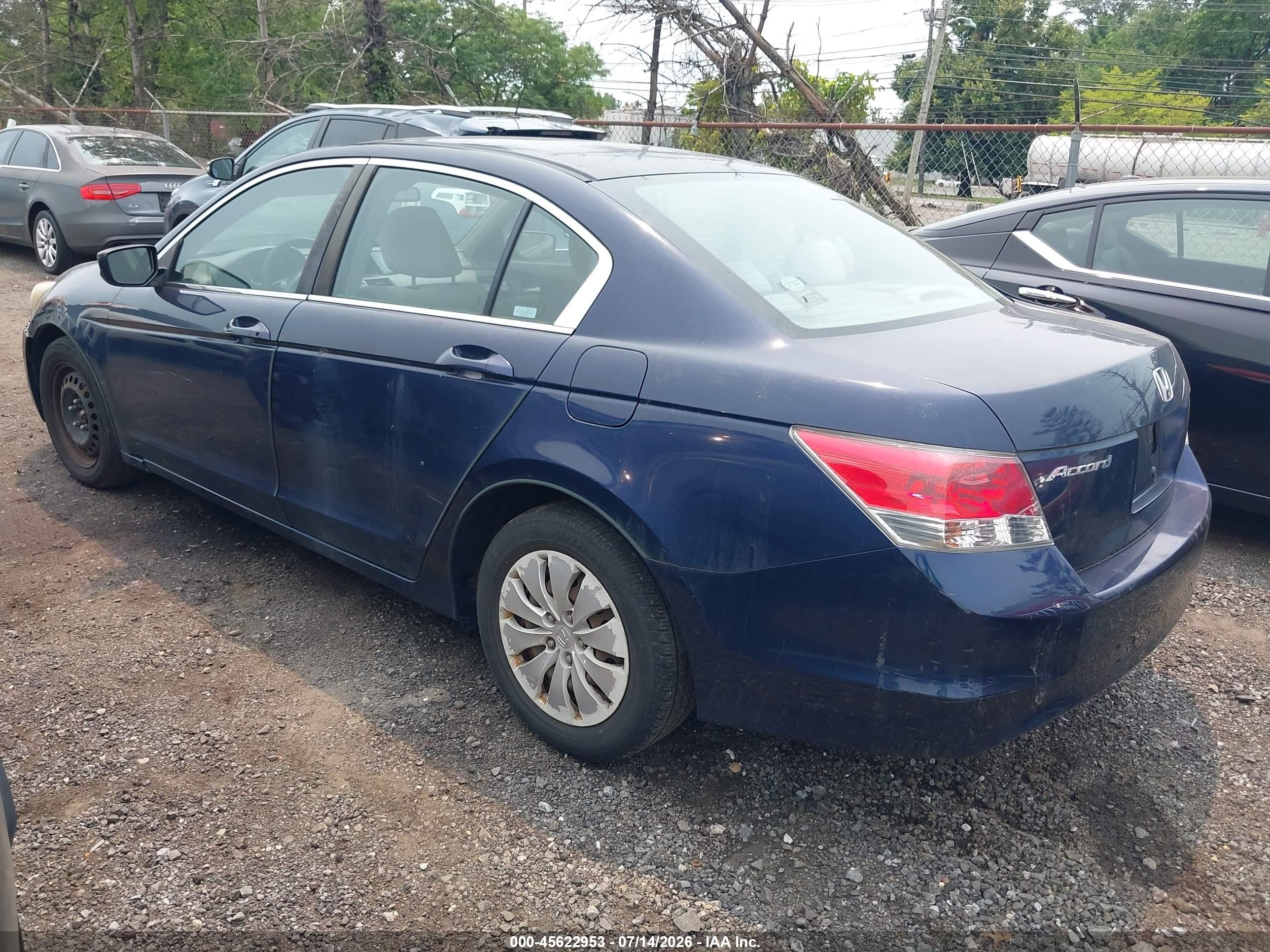 2008 Honda Accord 2.4 Lx Blue vin: 1HGCP26368A112427
