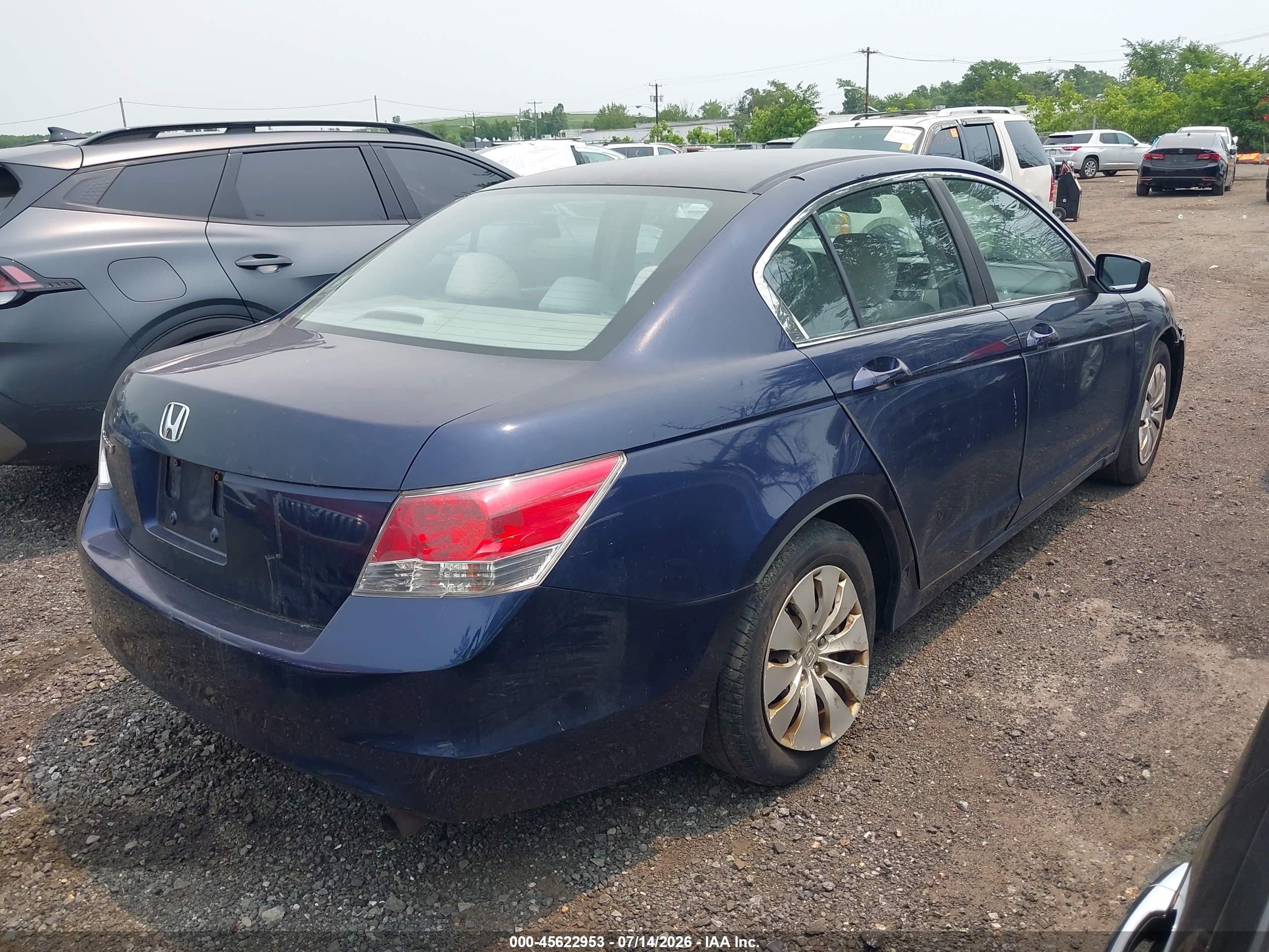 2008 Honda Accord 2.4 Lx Blue vin: 1HGCP26368A112427