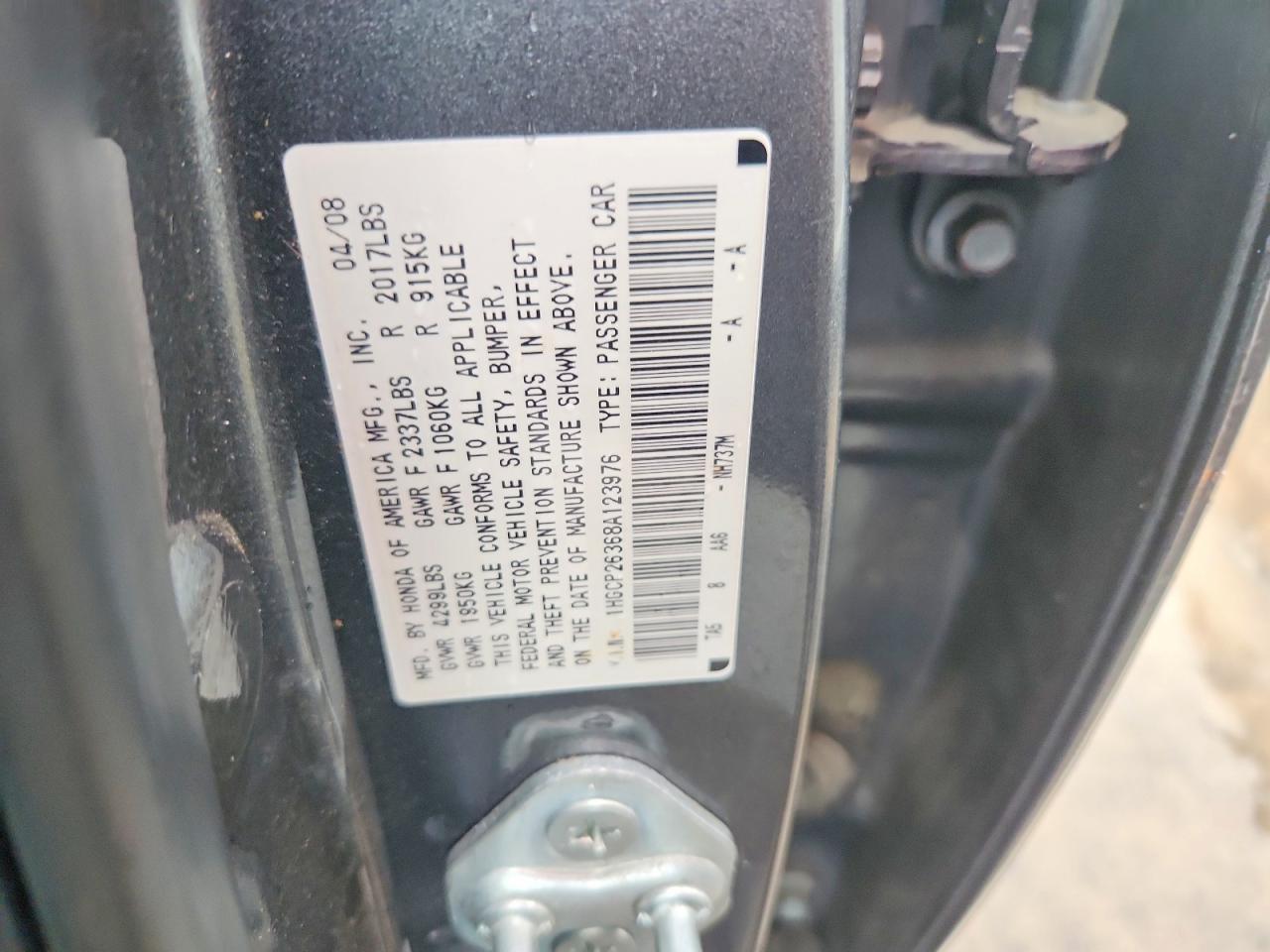 2008 Honda Accord Lx Gray vin: 1HGCP26368A123976