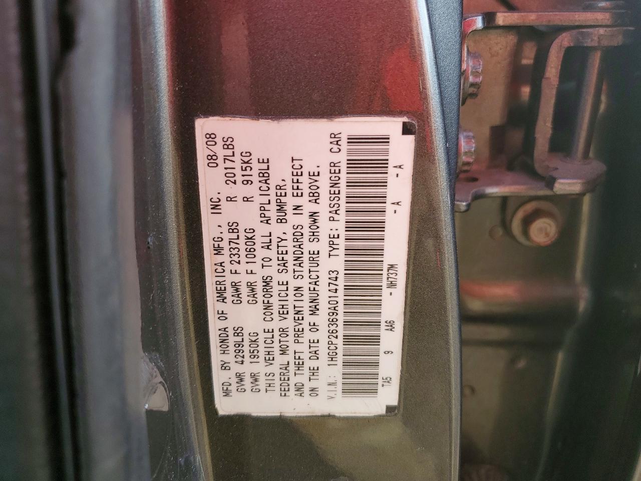 2009 Honda Accord Lx Gray vin: 1HGCP26369A014743