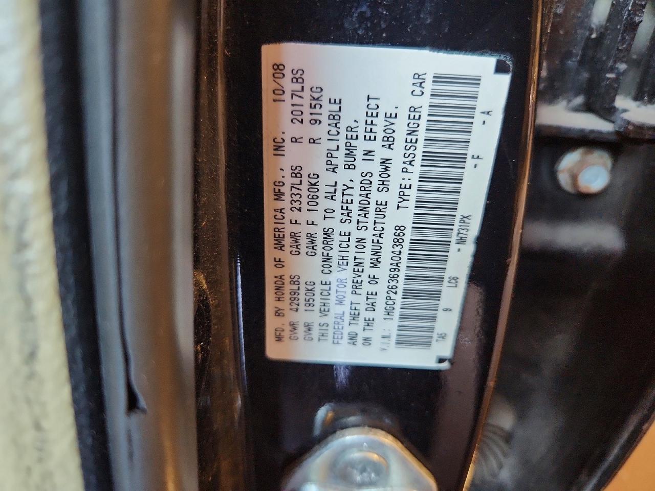 2009 Honda Accord Lx Black vin: 1HGCP26369A043868