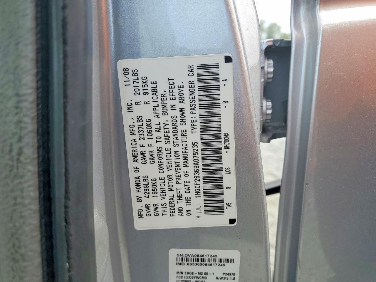2009 Honda Accord Lx Silver vin: 1HGCP26369A075235