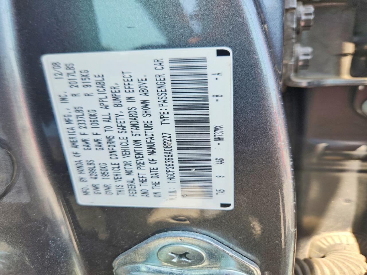 2009 Honda Accord Lx Gray vin: 1HGCP26369A088227