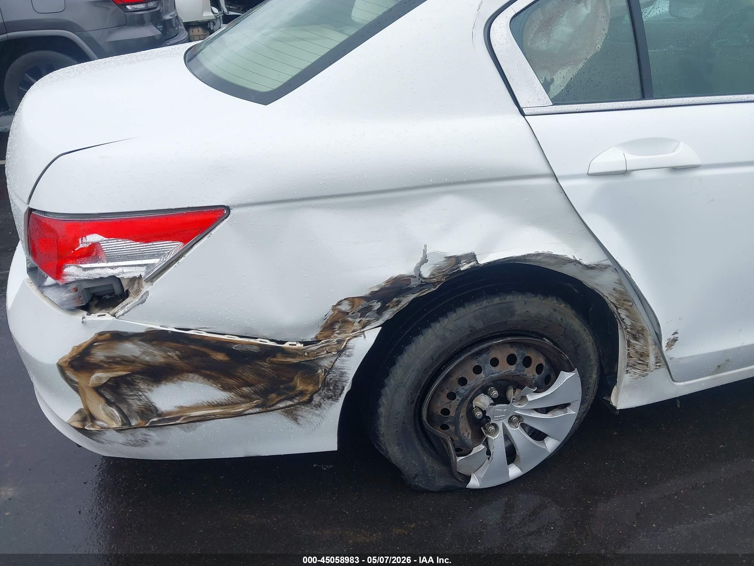 2009 Honda Accord 2.4 Lx White vin: 1HGCP26369A174539