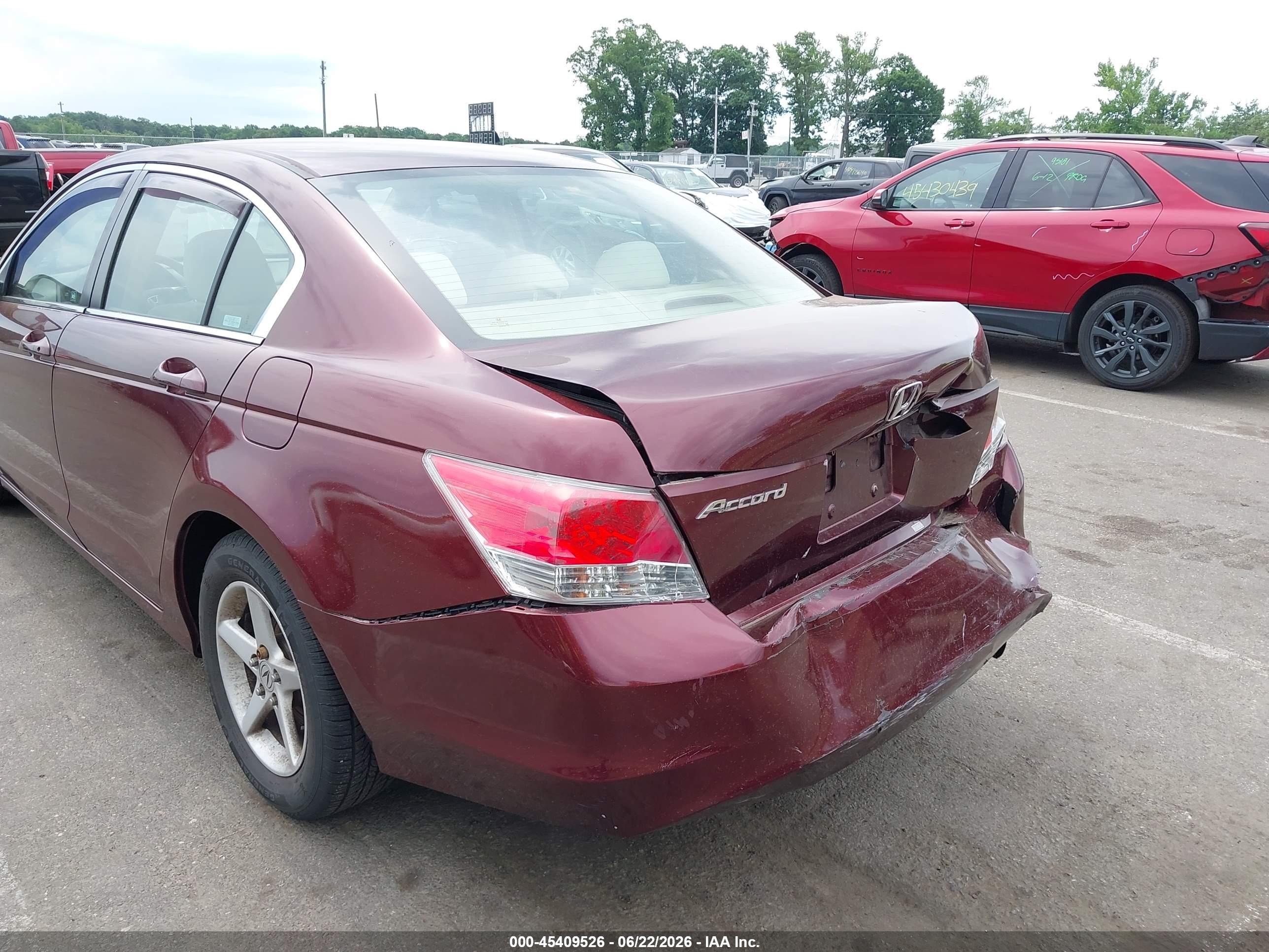 2009 Honda Accord 2.4 Lx Maroon vin: 1HGCP26369A175562