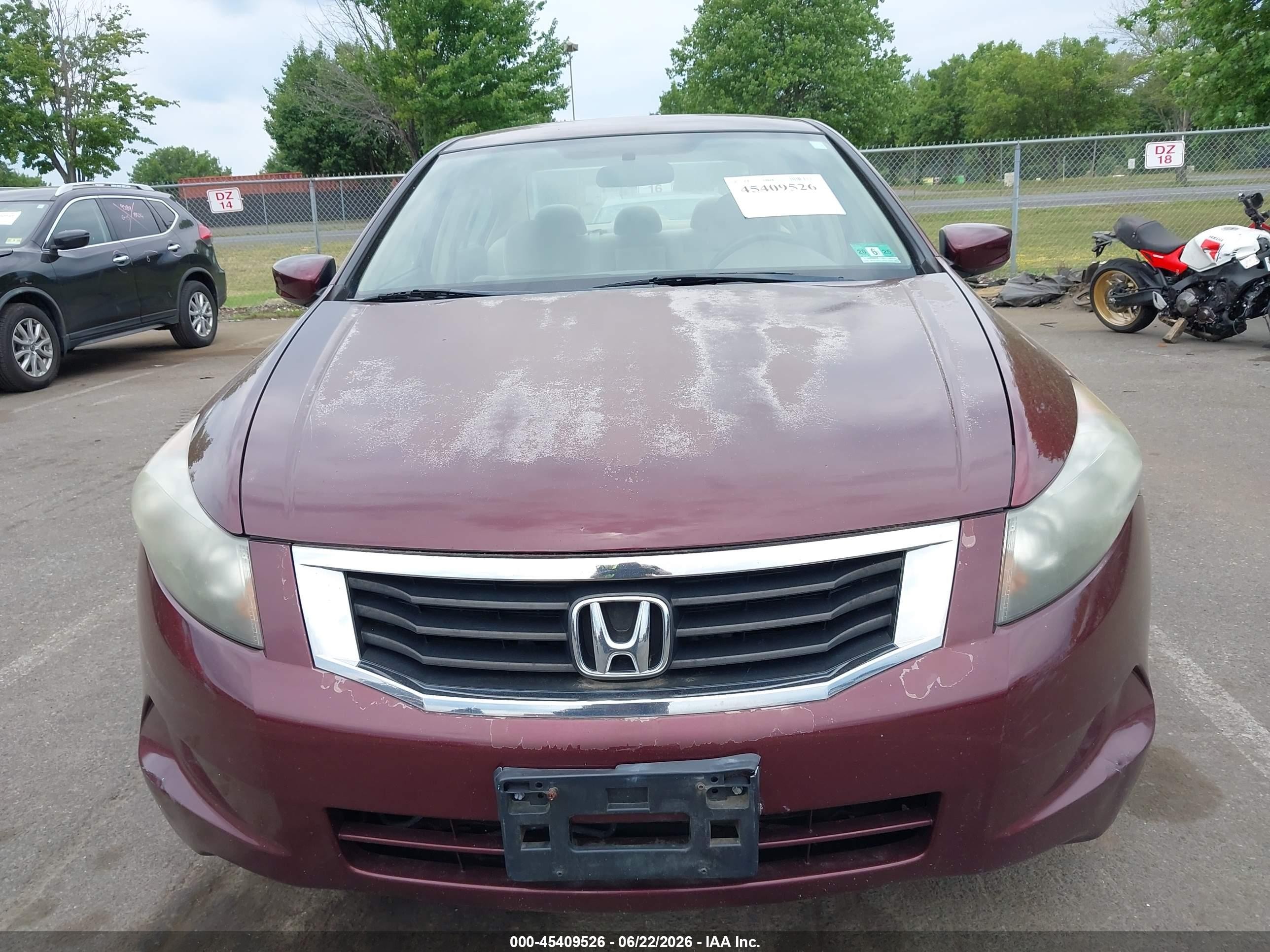 2009 Honda Accord 2.4 Lx Maroon vin: 1HGCP26369A175562