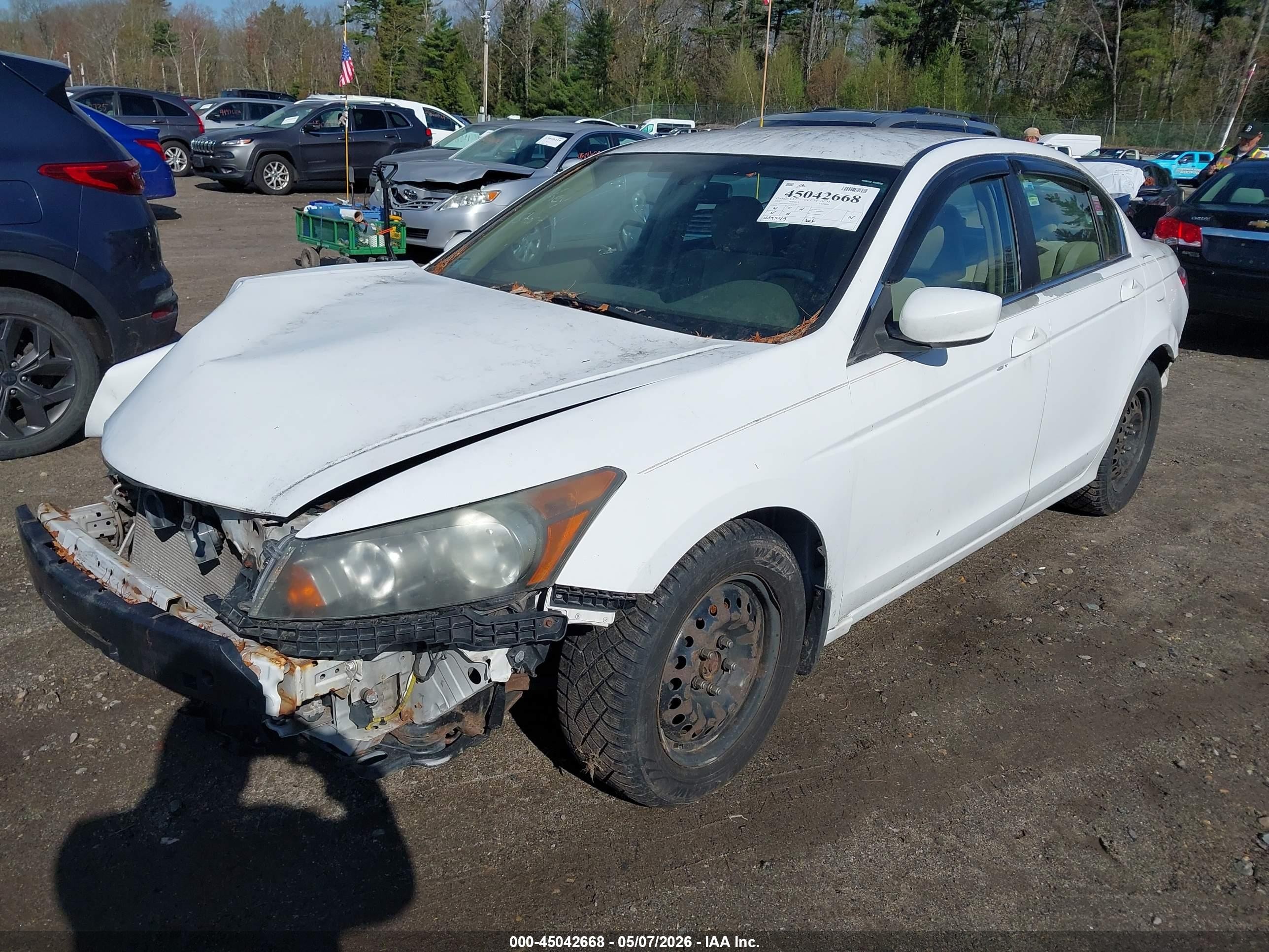 2009 Honda Accord 2.4 Lx White vin: 1HGCP26369A182947